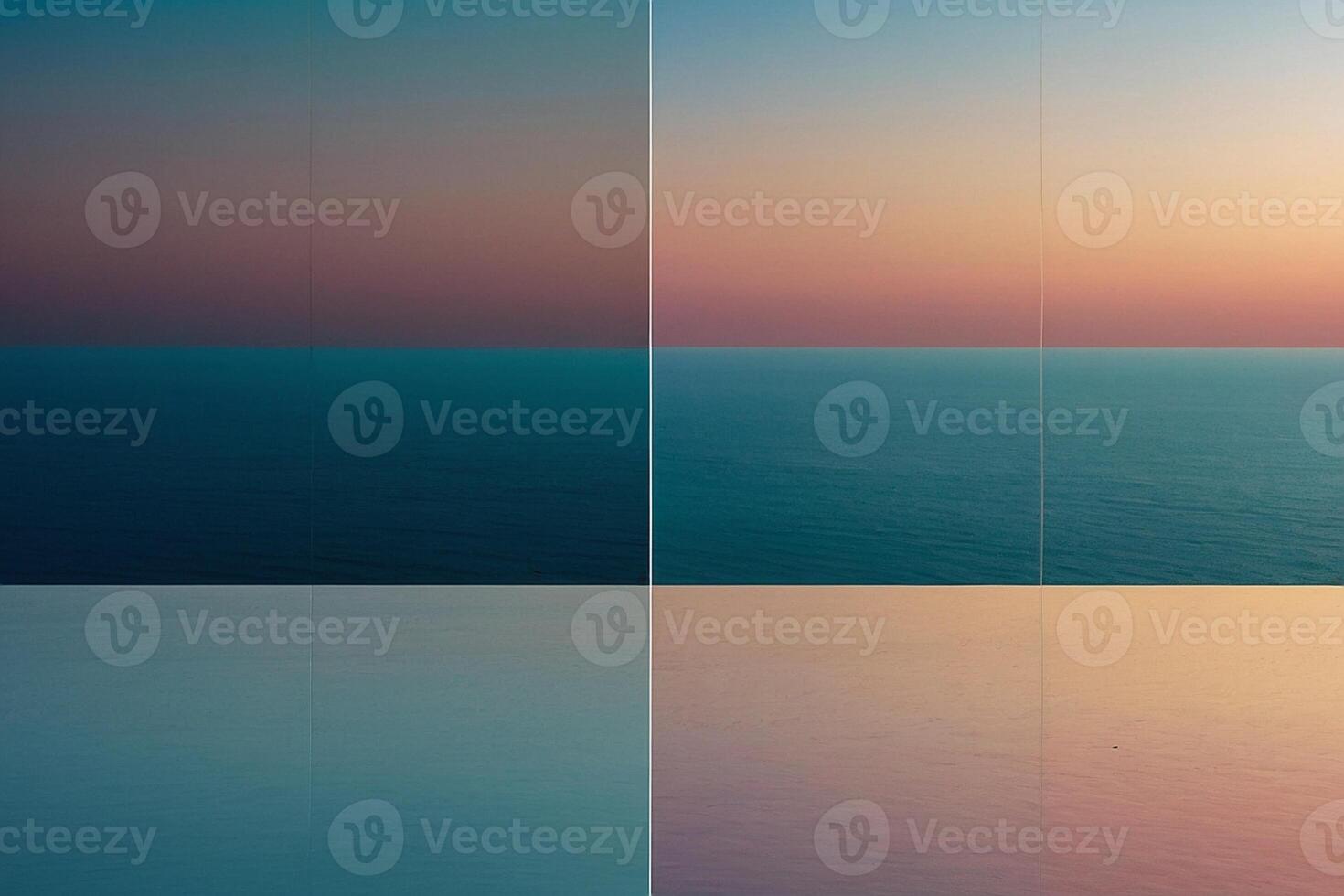 fyra annorlunda bilder av de hav och himmel foto