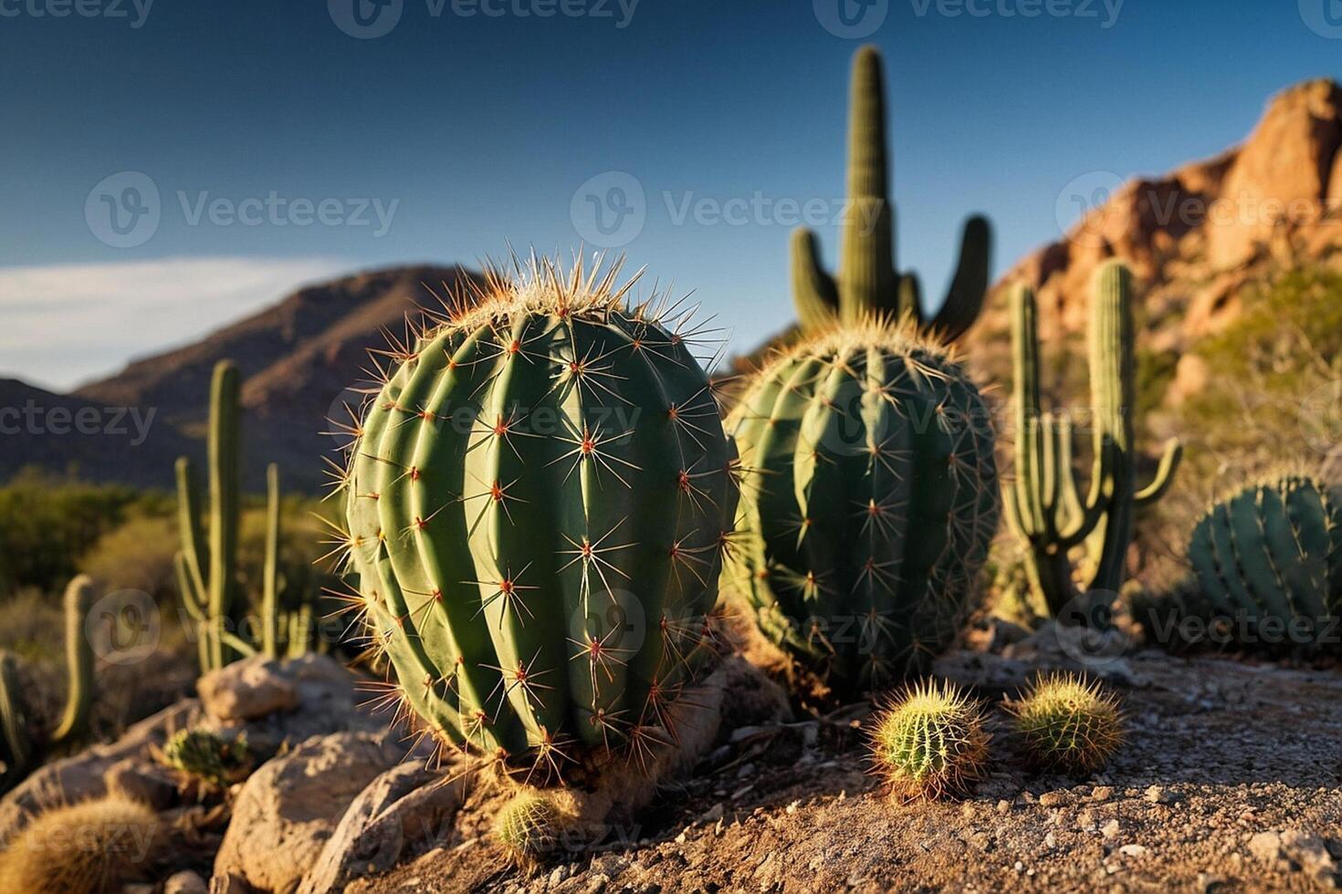 kaktus växter i de öken- foto