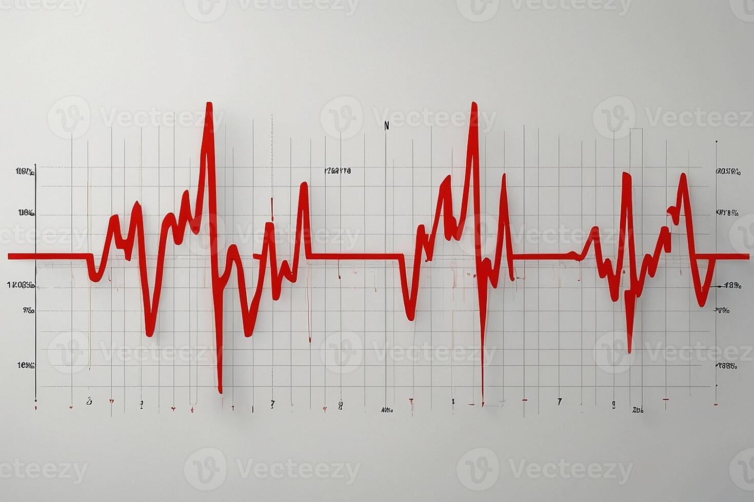 kardiogram i röd på en vit bakgrund foto