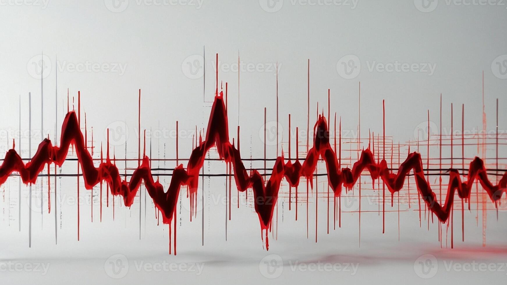 kardiogram i röd på en vit bakgrund foto