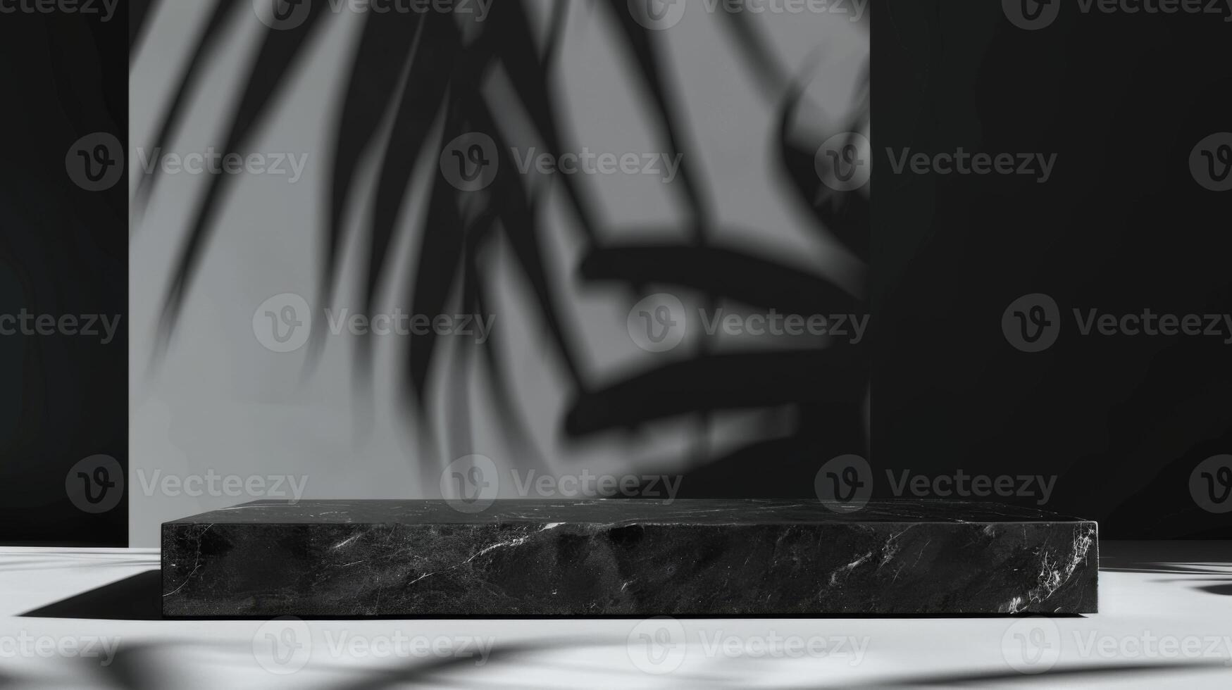 minimalistisk svart sten podium produkt visa foto