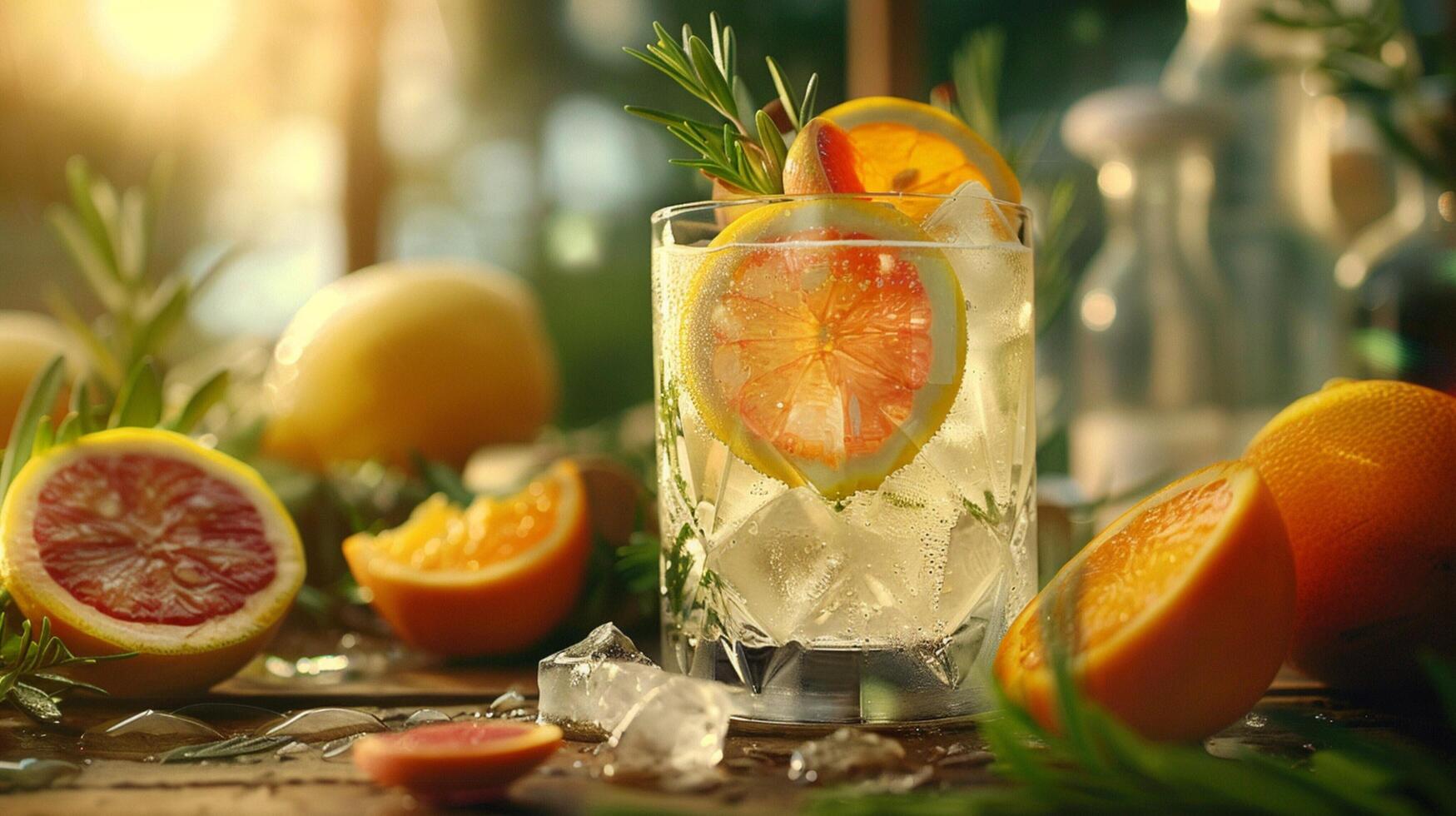 en sommar cocktail av uppfriskande citrus- och alkohol foto