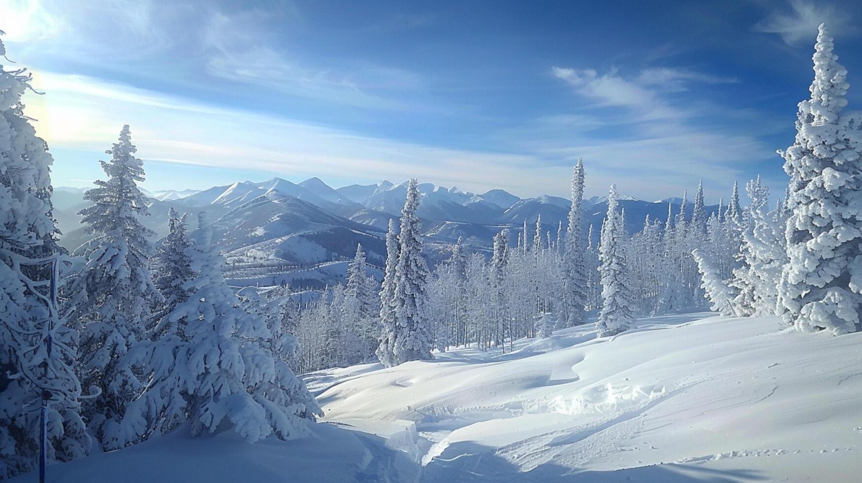 skön vinter- natur landskap Fantastisk berg foto