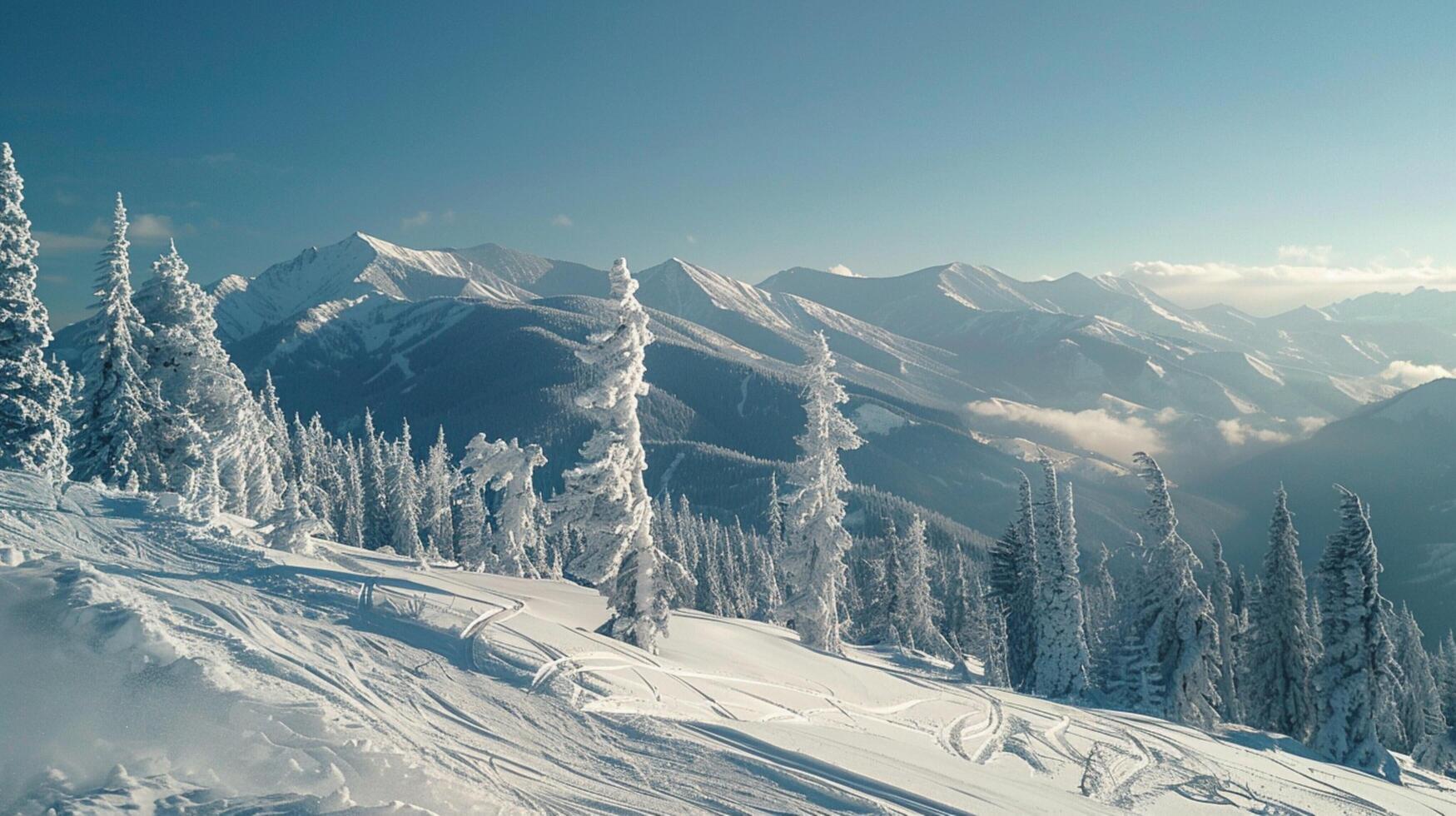 skön vinter- natur landskap Fantastisk berg foto