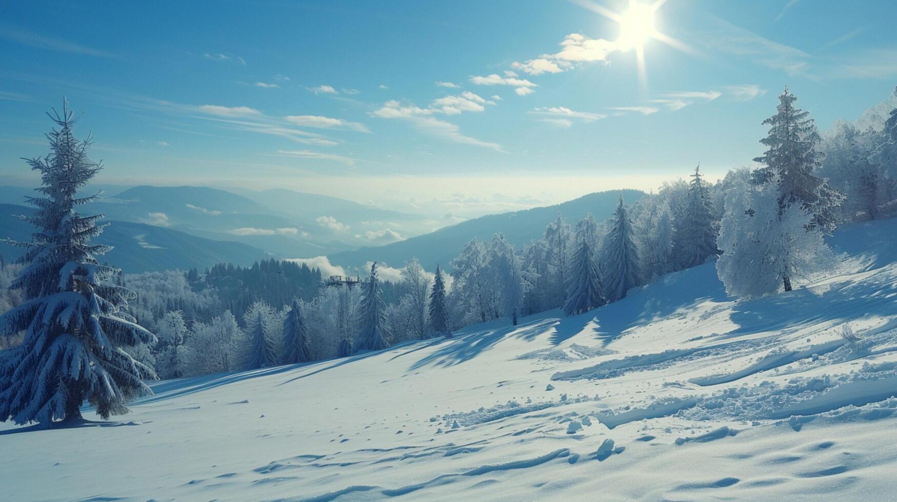 skön vinter- natur landskap Fantastisk berg foto