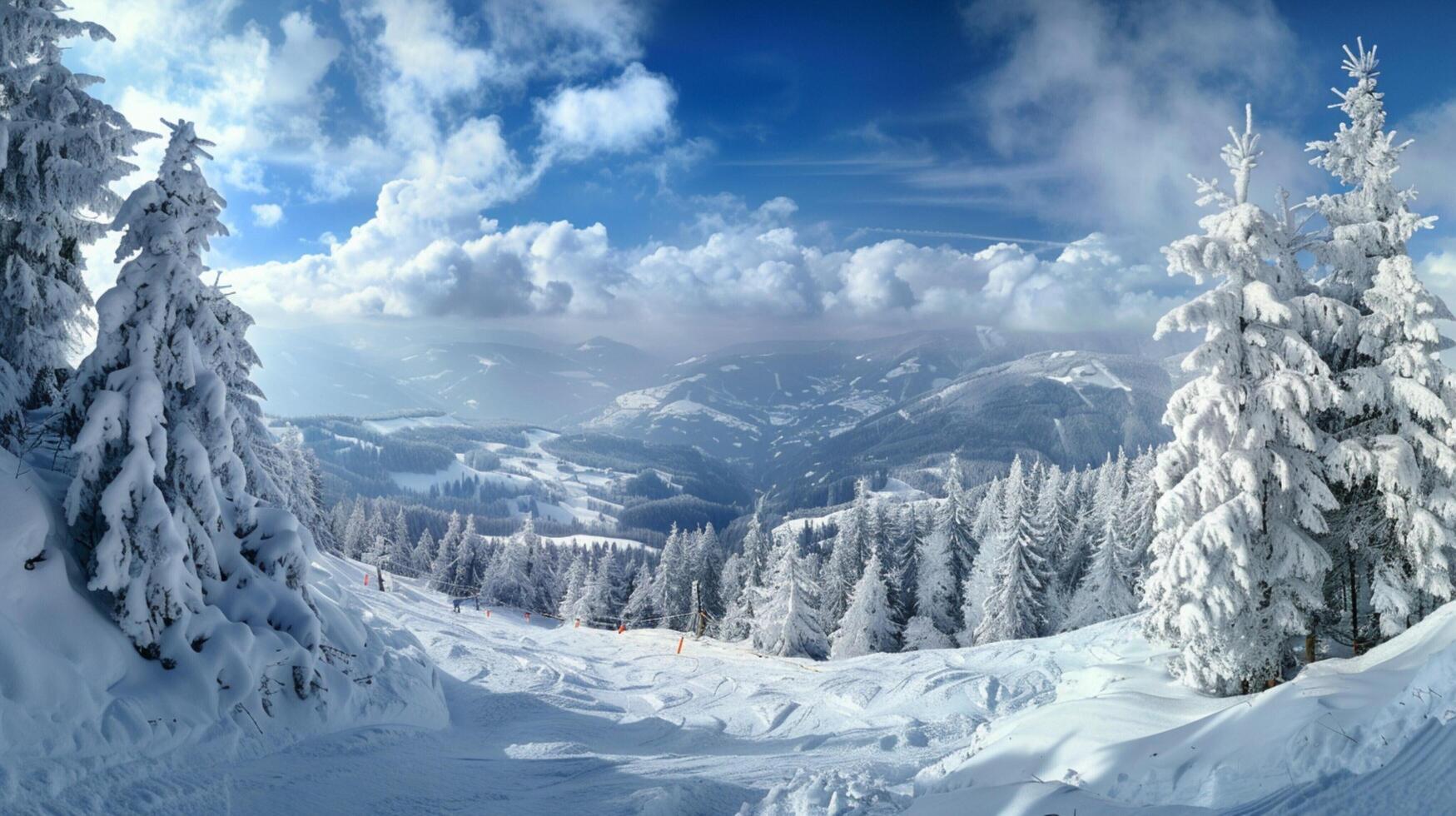 skön vinter- natur landskap Fantastisk berg foto