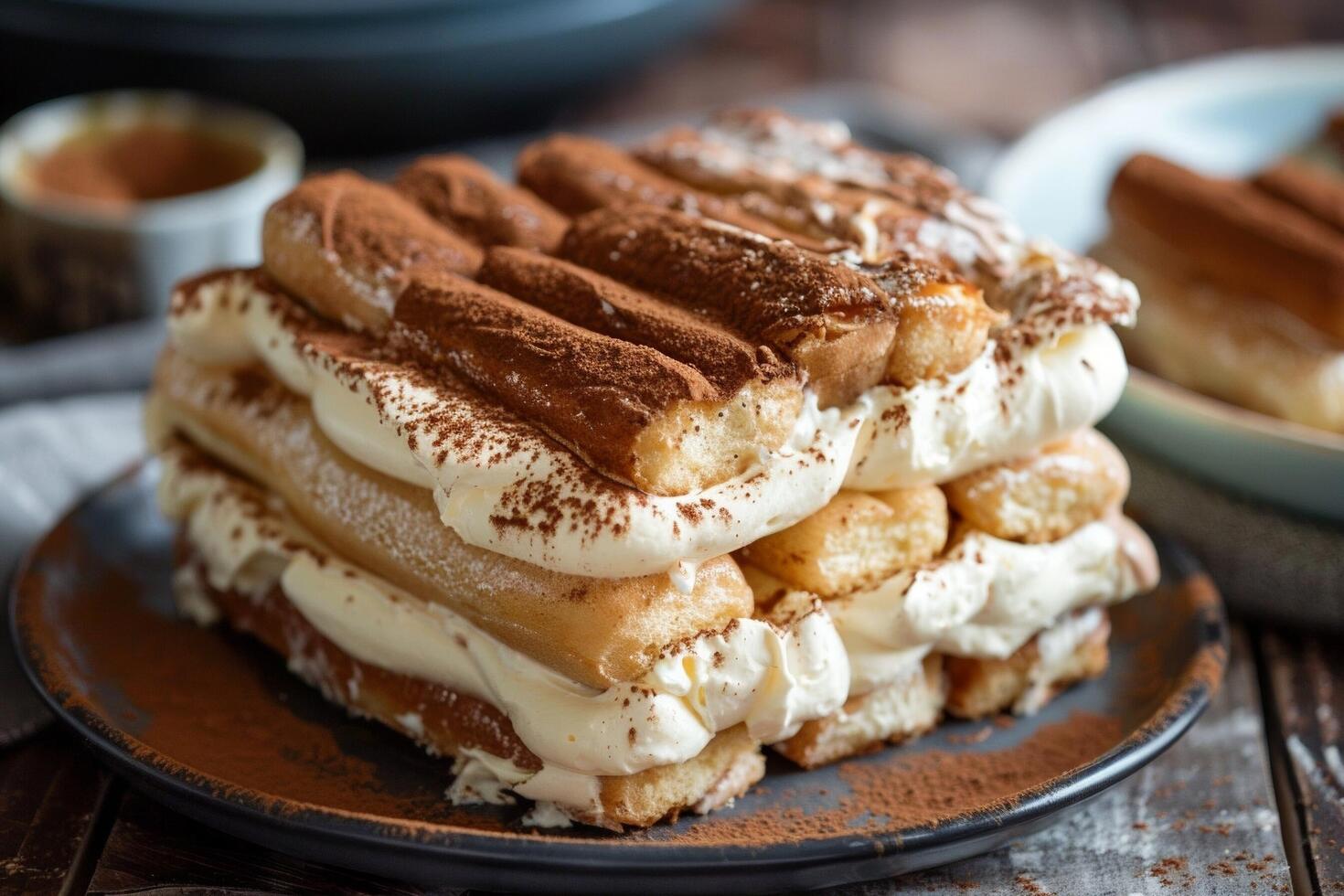 krämig tiramisu eras med lady fingrar foto