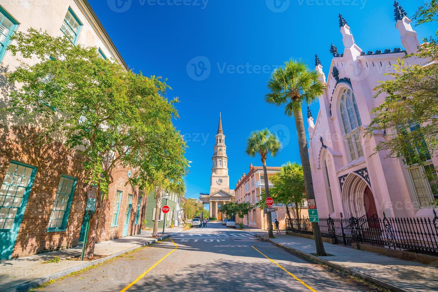 historiska stadskärnan i charleston foto