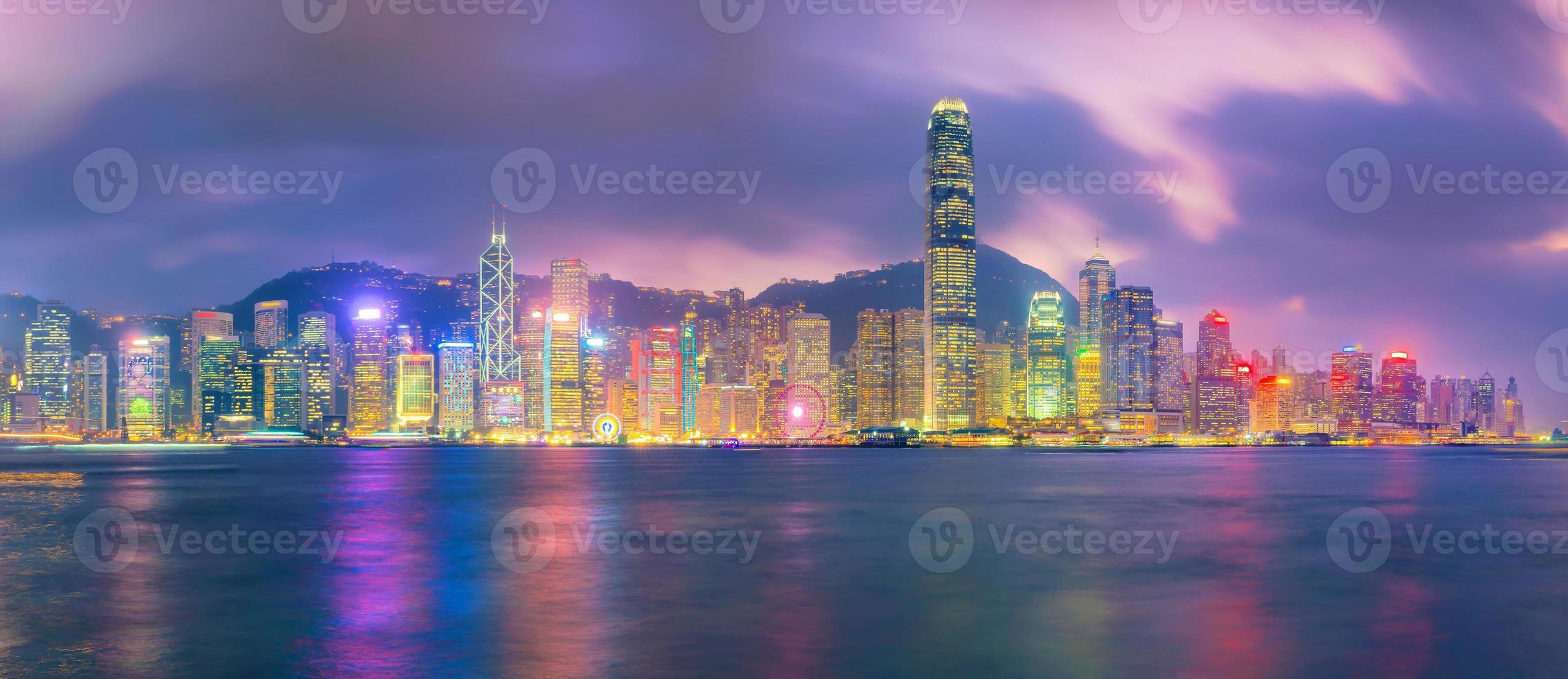 Hong Kong stadshorisont i Kina-panorama foto