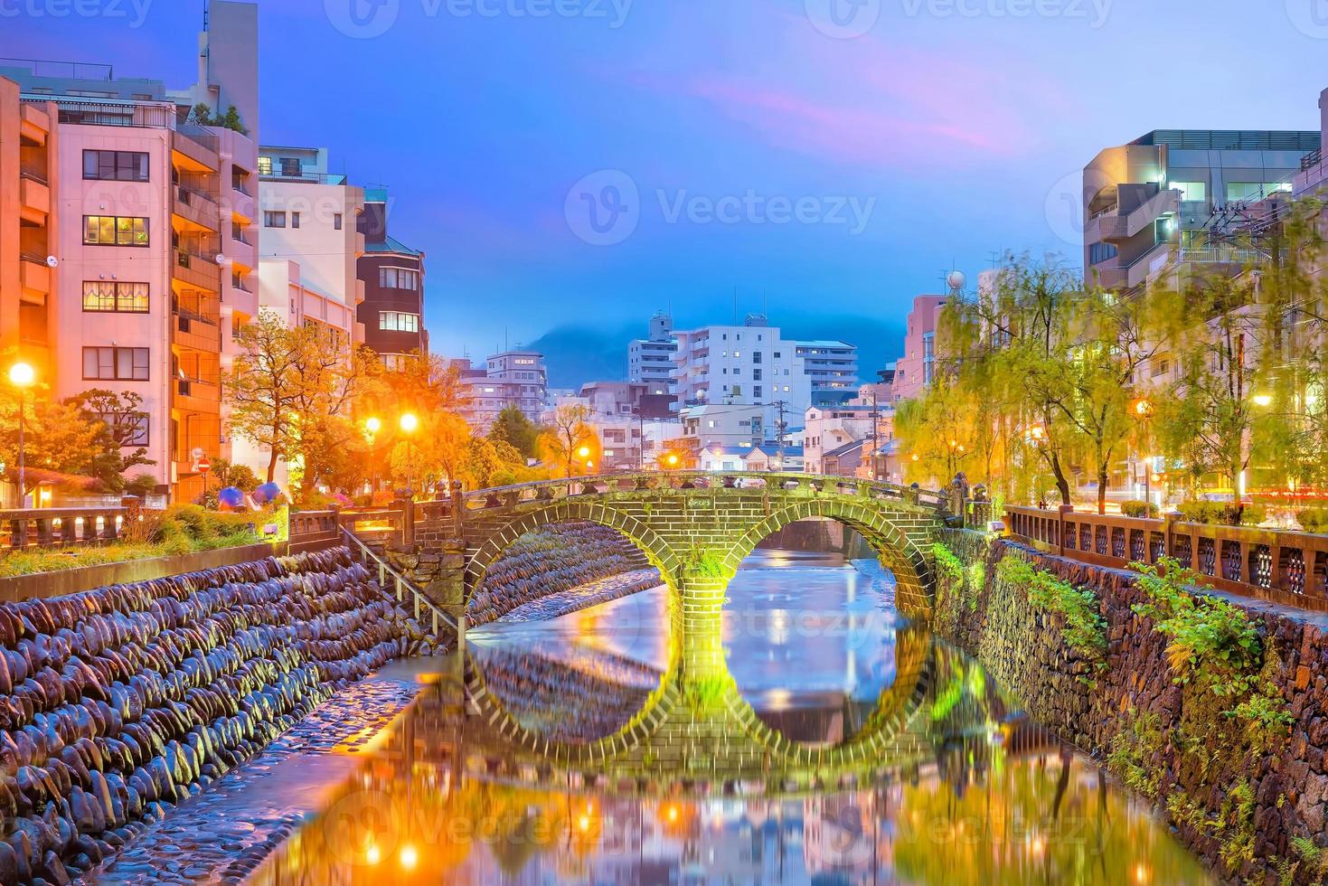 meganebashi eller glasögonbro i Nagasaki, Japan foto