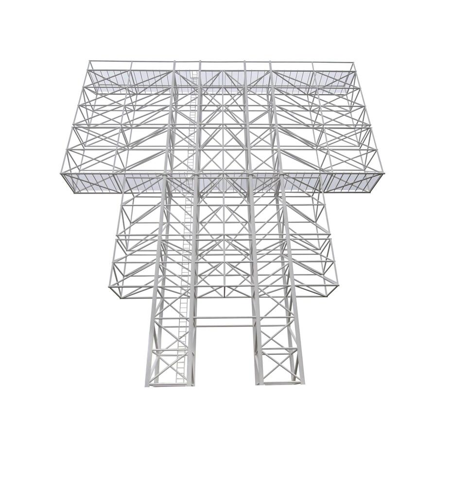 tom konstruktion tecken de stål strukturera av de tom tecken industriell och företag koncept, stor utomhus- reklam strukturer, skyltar. foto