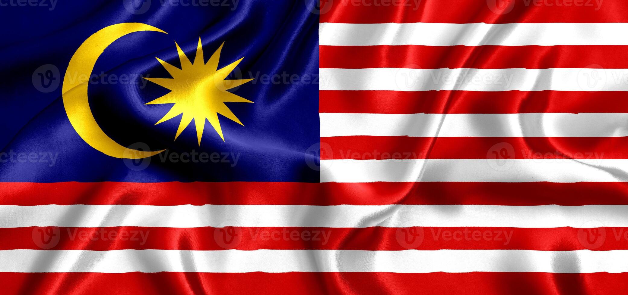 flagga av malaysia silke närbild foto