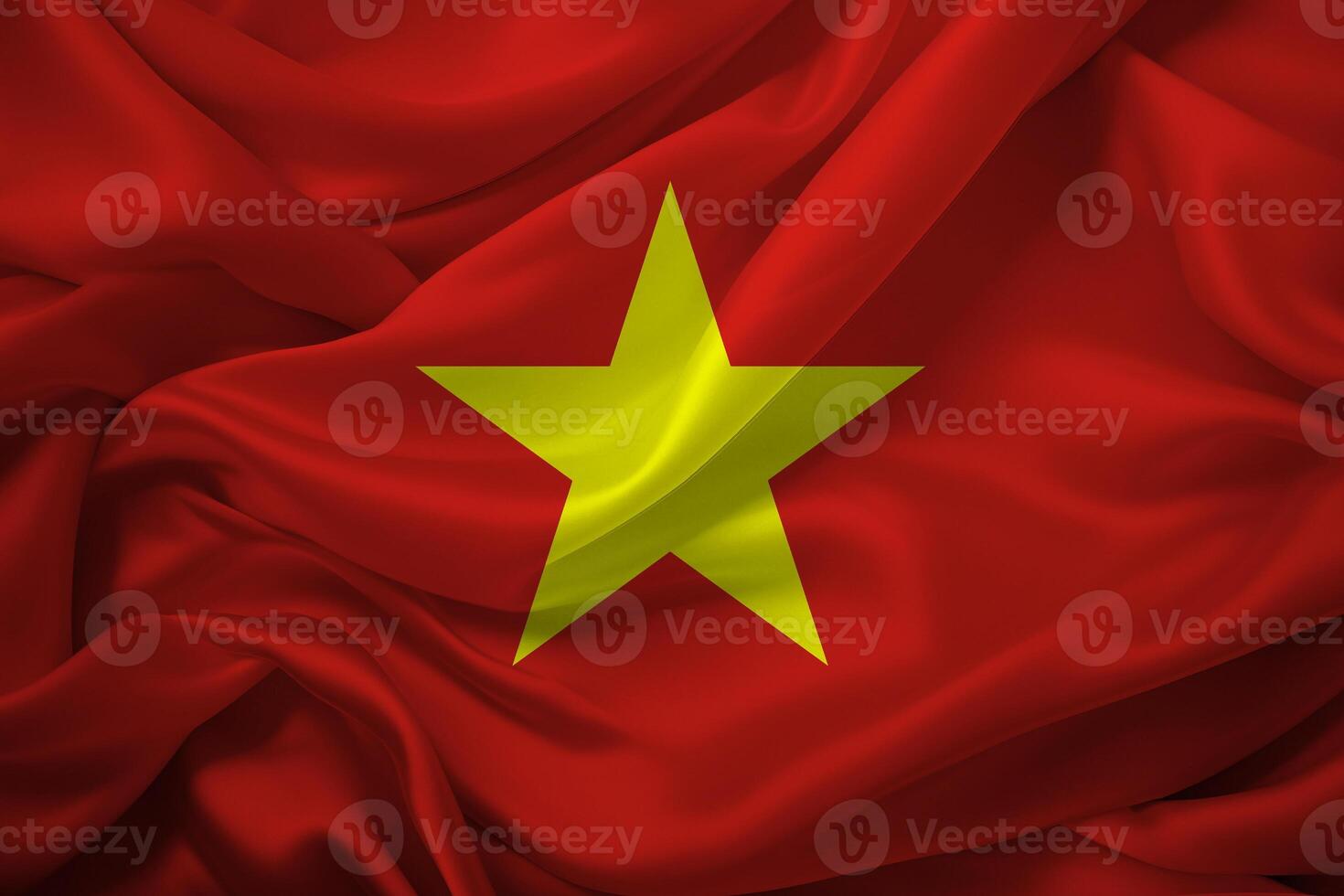 frodig vietnamese flagga med stjärna Centrum foto