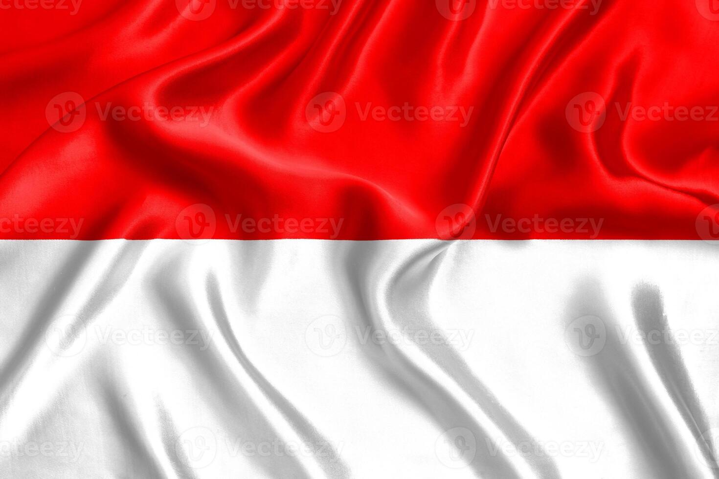 flagga av indonesien silke närbild foto