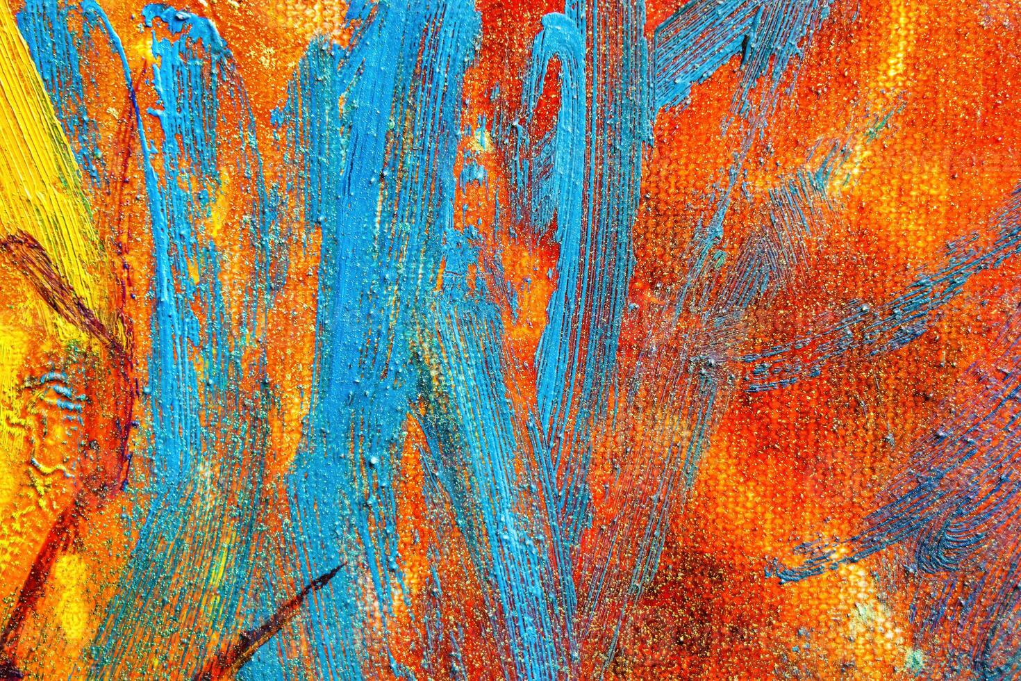 färgrik abstrakt olja målning konst bakgrund. textur av duk och olja. foto
