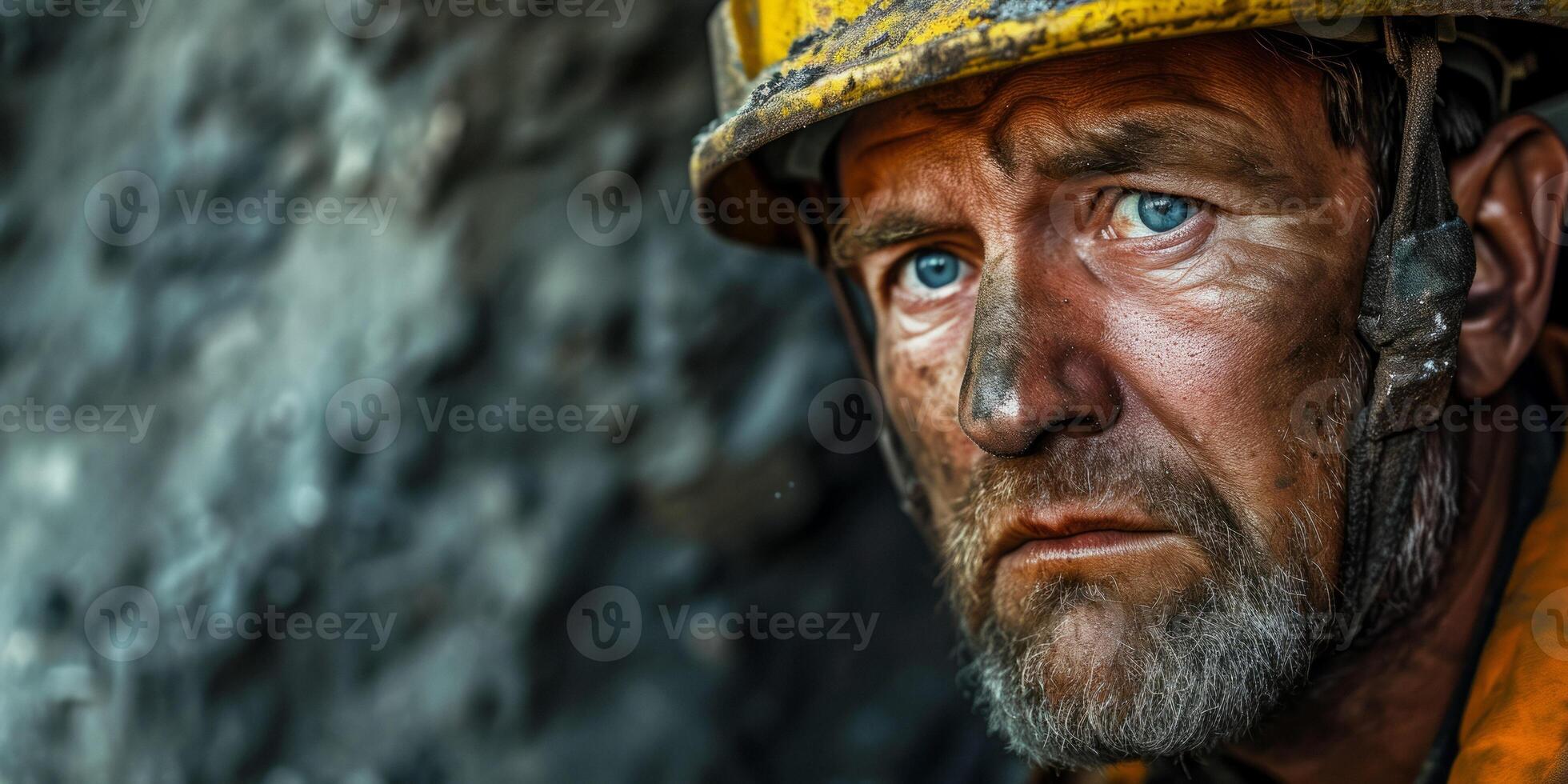 gruvarbetare på de mina närbild porträtt foto