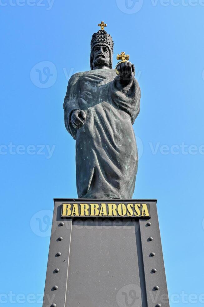 staty av Barbarossa, hamburg, Tyskland foto
