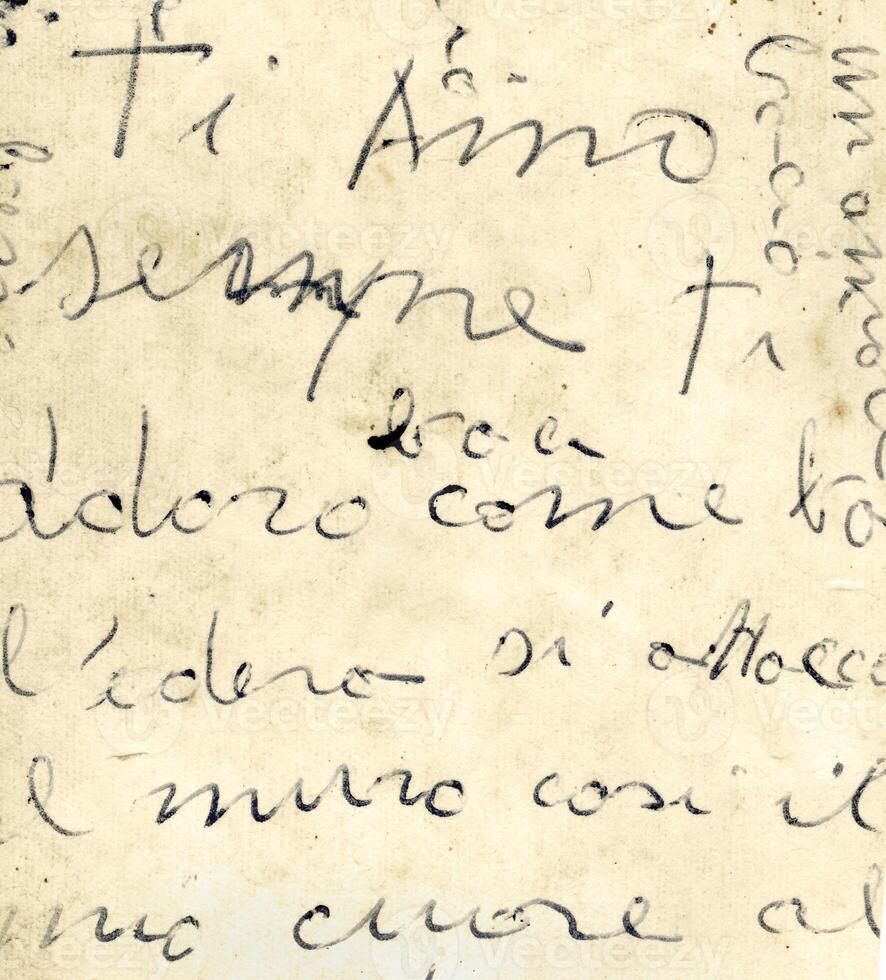 stänga upp av gammal italiensk brev foto