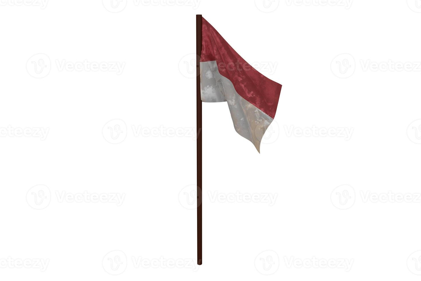 3d tolkning indonesiska flagga, oberoende begrepp foto