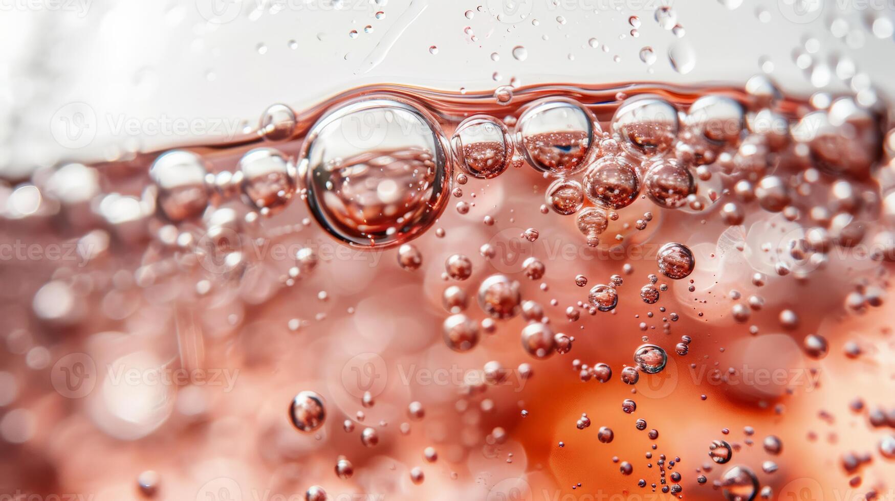 stänga upp av vin bubblor i en glas, makro skott, isolerat på vit bakgrund foto