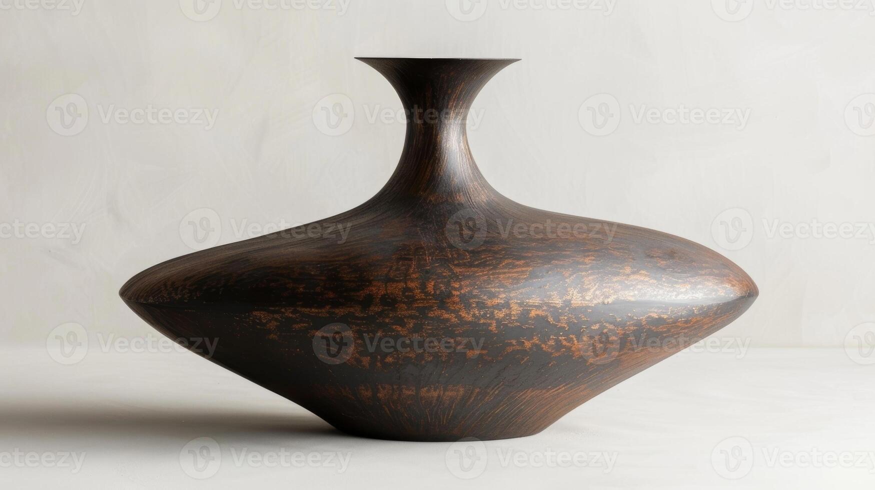 en unikt formad vas med en bred bas och smal nacke försiktigt tillverkad för både dekorativ och funktionell använda sig av. foto
