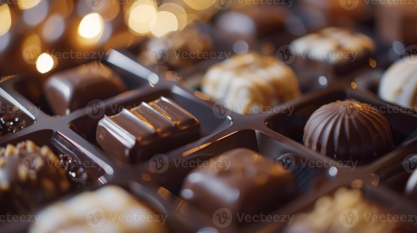 från sammetslen mörk choklad till krämig mjölk choklad en mängd av smaker och texturer vänta gäster smak knoppar som de gå ombord på en chokladfylld resa. 2d platt tecknad serie foto
