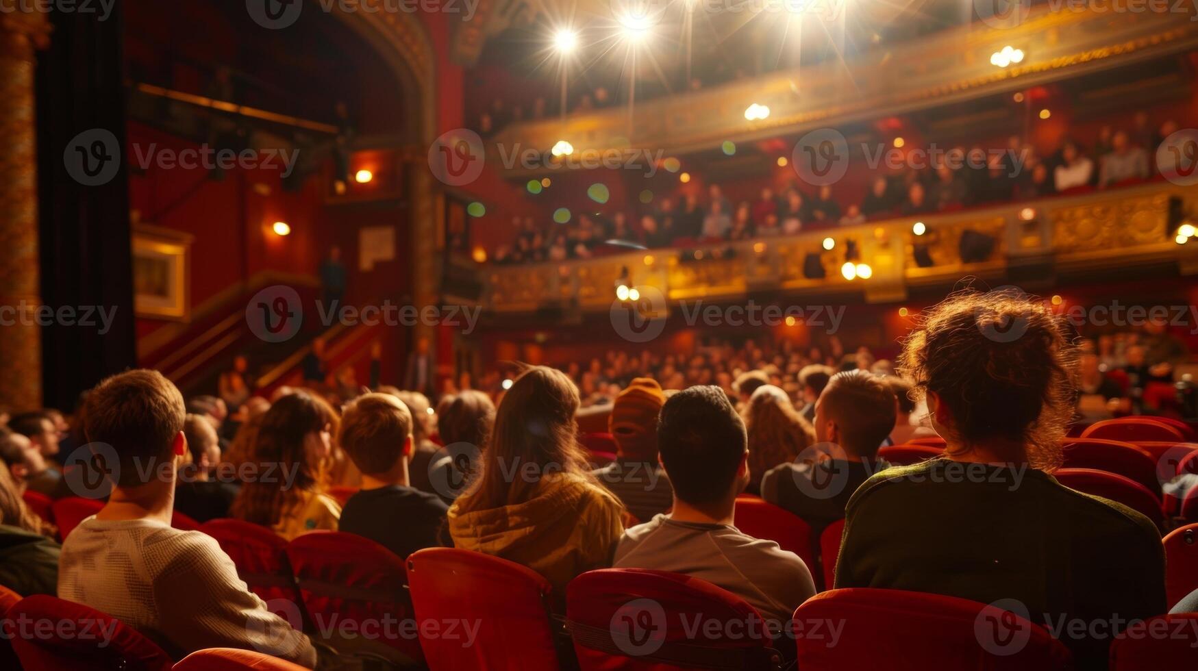 som de aktörer leverera deras rader deras röster eko genom hela de stor hall fängslande de publik uppmärksamhet foto