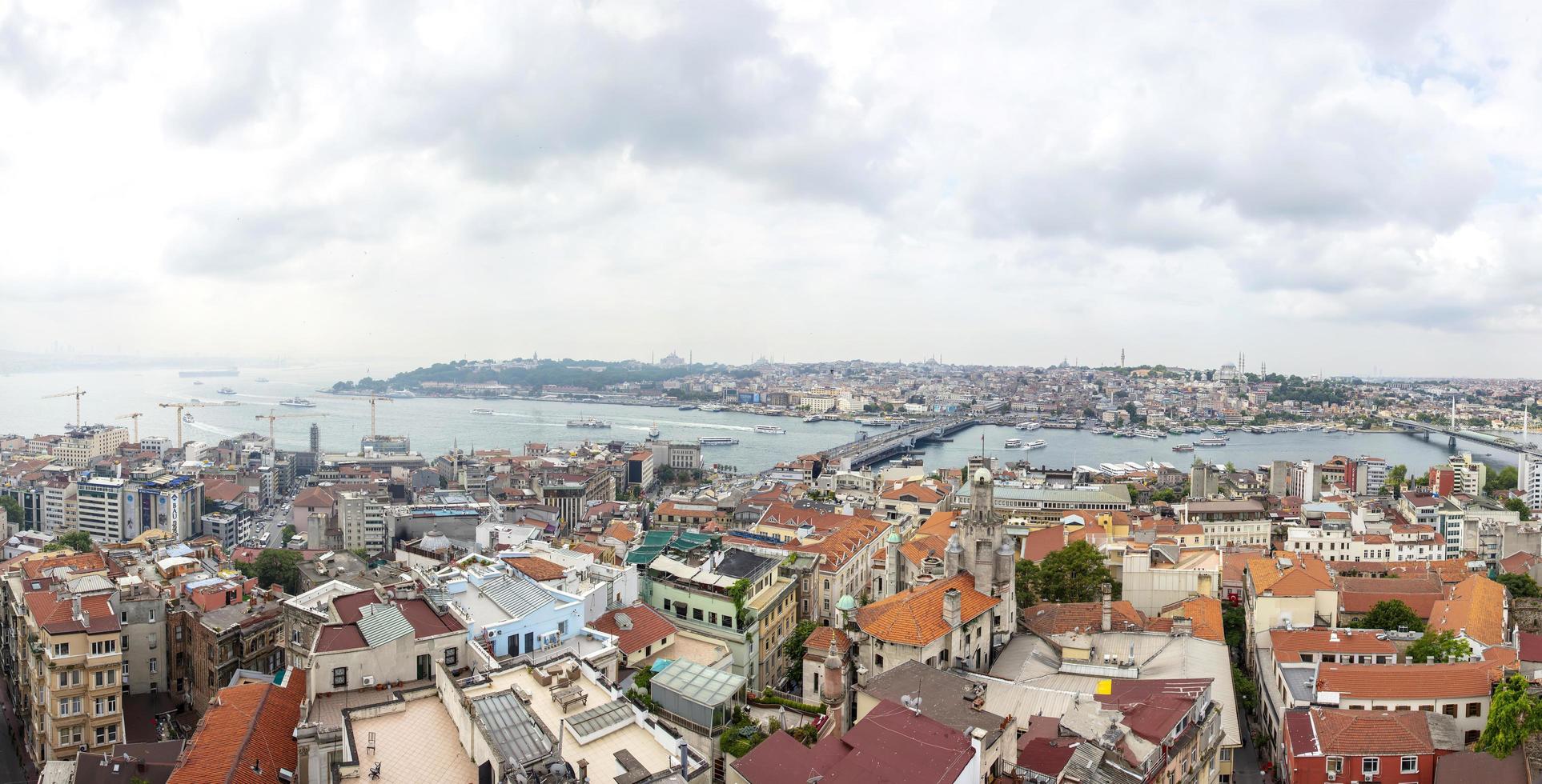 istanbul, Turkiet, 21 juni 2019 - Flygfoto på hus och offentliga byggnader i Istanbul, Turkiet. istanbul är en storstad i Turkiet med mer än 15 miljoner invånare. foto
