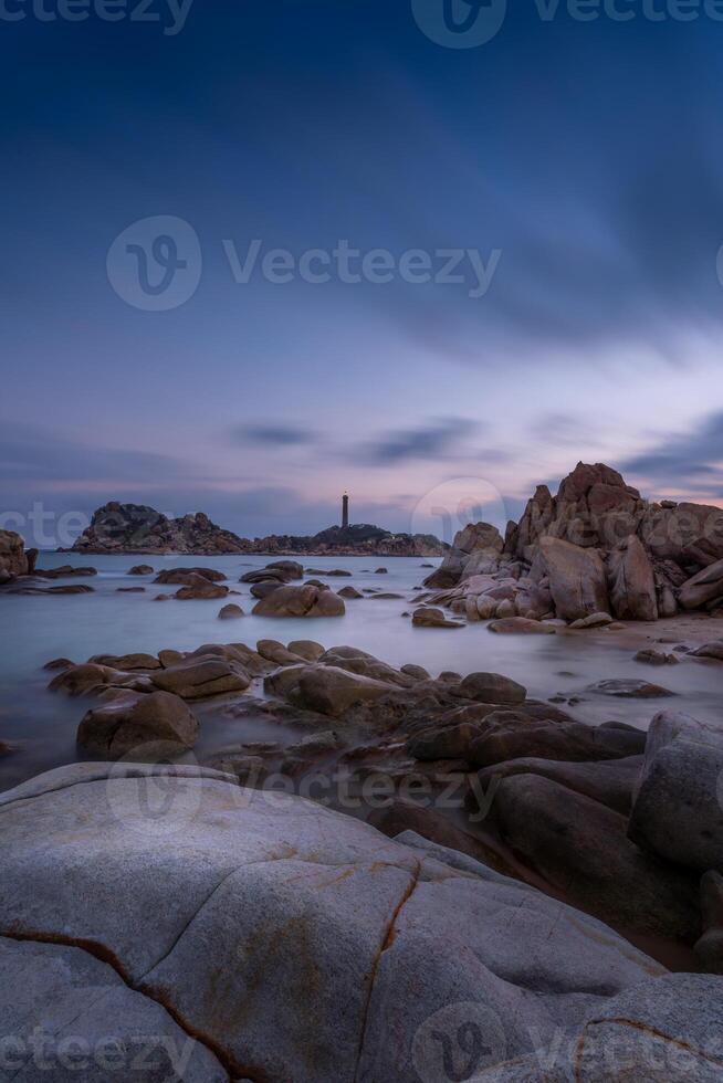 ke ga strand på mui nej, phan thiet, binh thuan, vietnam. ke ga cape eller fyr är de mest favorit destination för besökare till la gi, binh thuan provins. foto