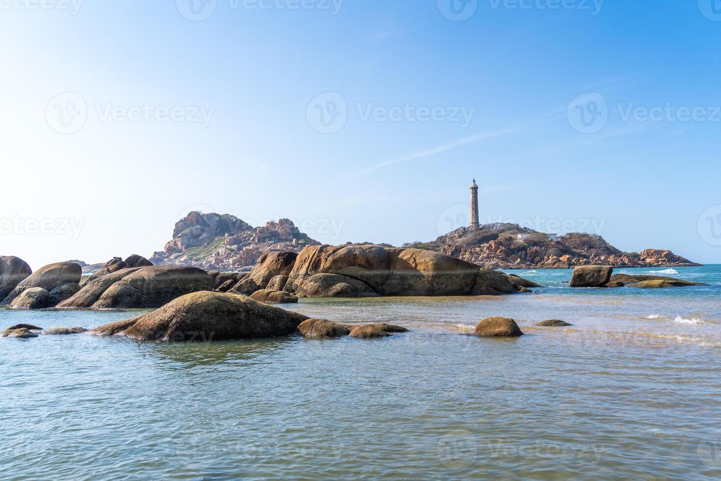 ke ga strand på mui nej, phan thiet, binh thuan, vietnam. ke ga cape eller fyr är de mest favorit destination för besökare till la gi, binh thuan provins. foto