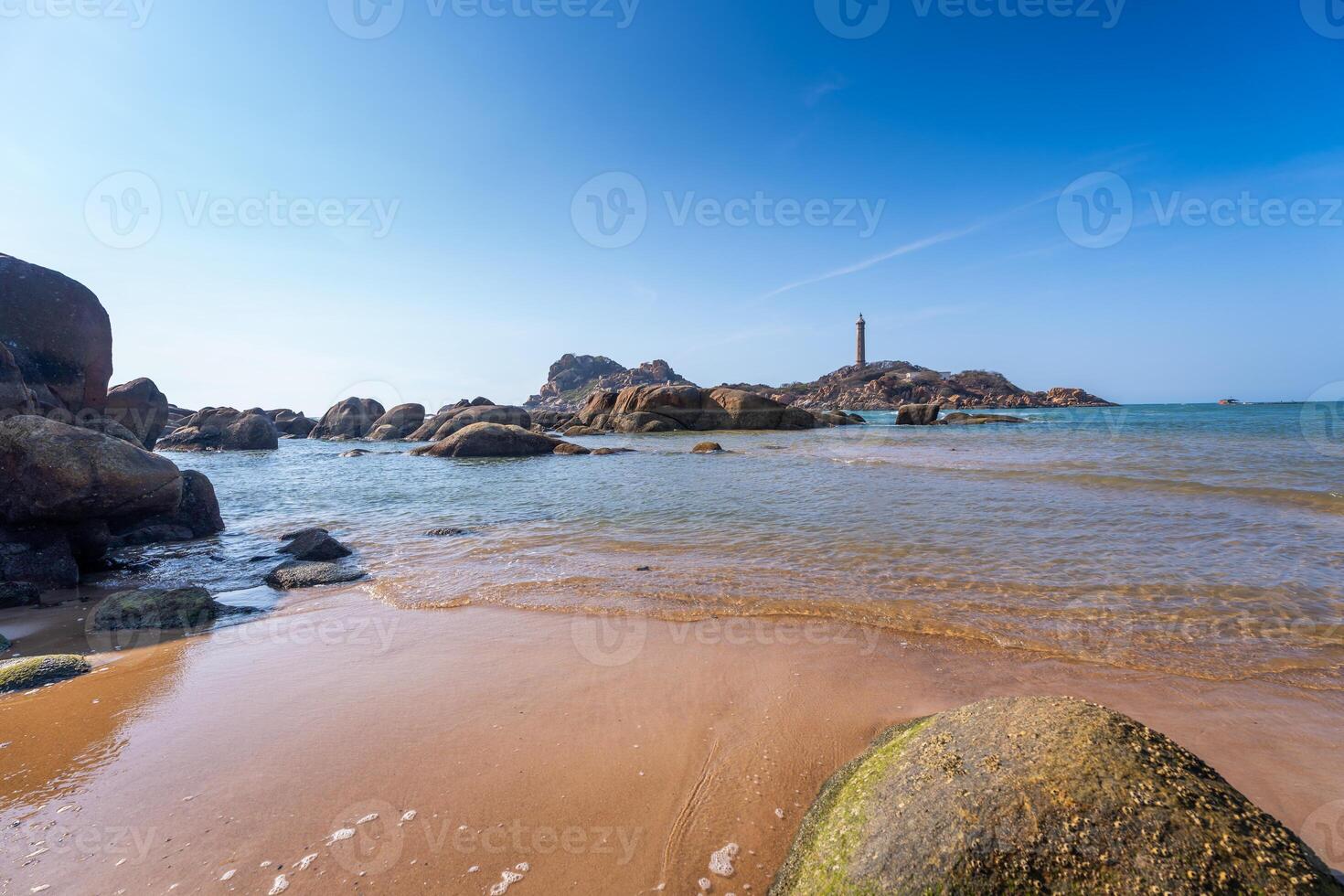 ke ga strand på mui nej, phan thiet, binh thuan, vietnam. ke ga cape eller fyr är de mest favorit destination för besökare till la gi, binh thuan provins. foto