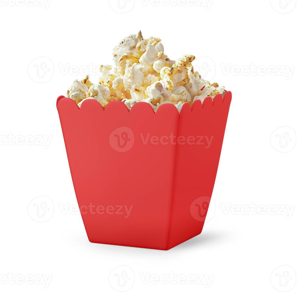 popcorn påse på vit bakgrund foto