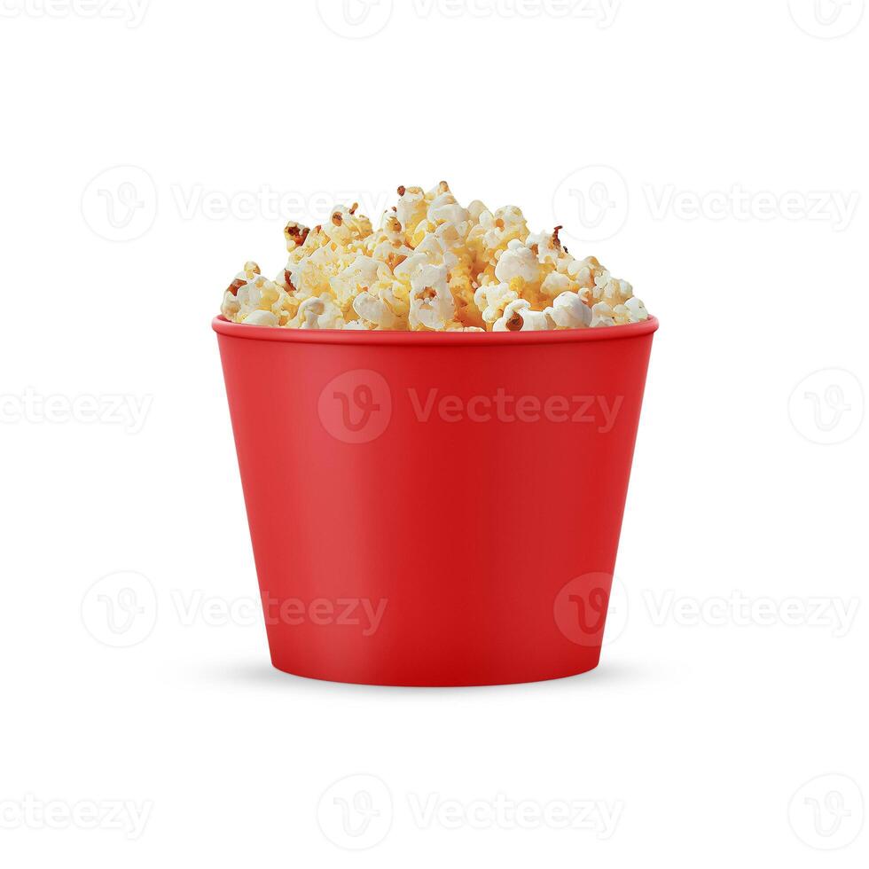 popcorn hink på vit bakgrund foto