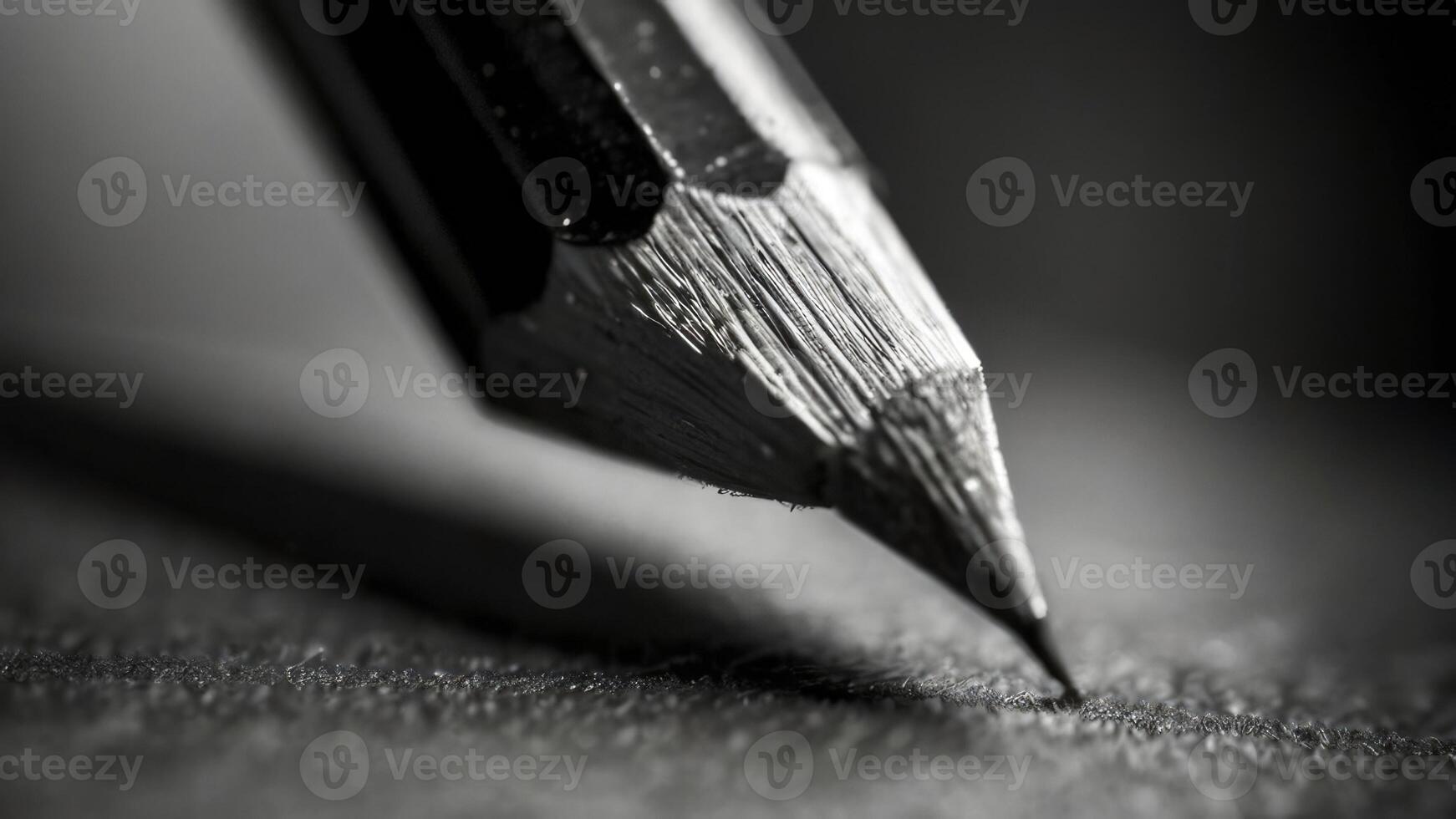 en stänga upp av en penna på en tabell svart och vit foto