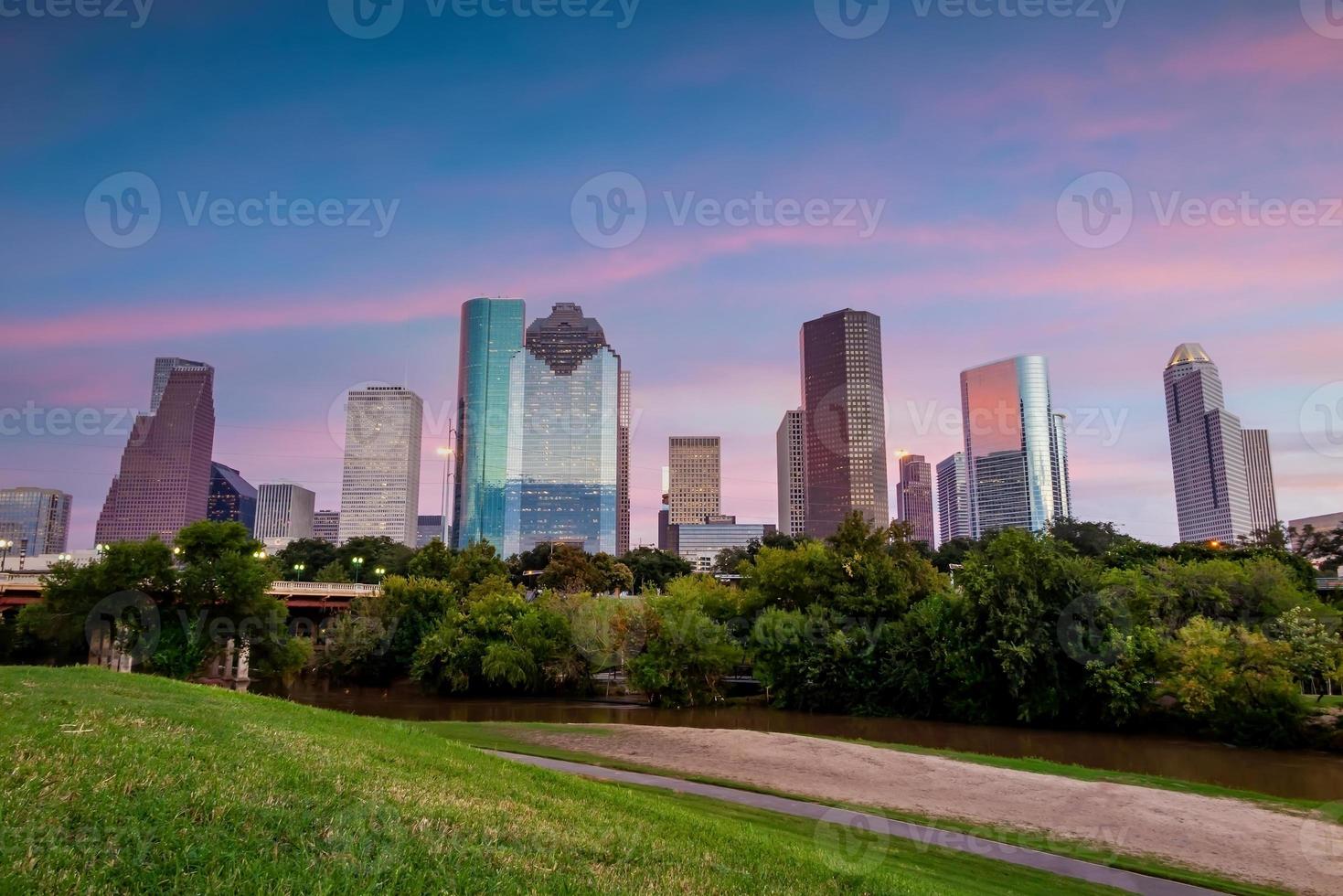 houston city downtown skyline stadsbilden i texas usa foto