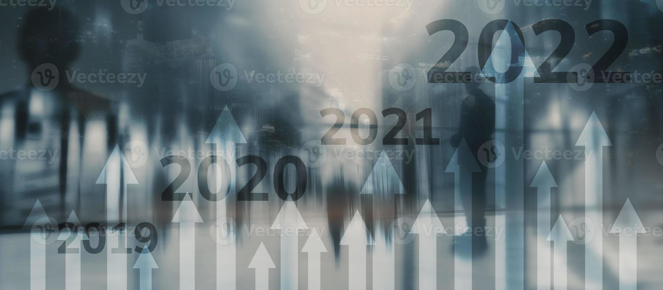 2022 finansiell teknologi. blå abstrakt bakgrund. koncept för det nya året 2022 foto