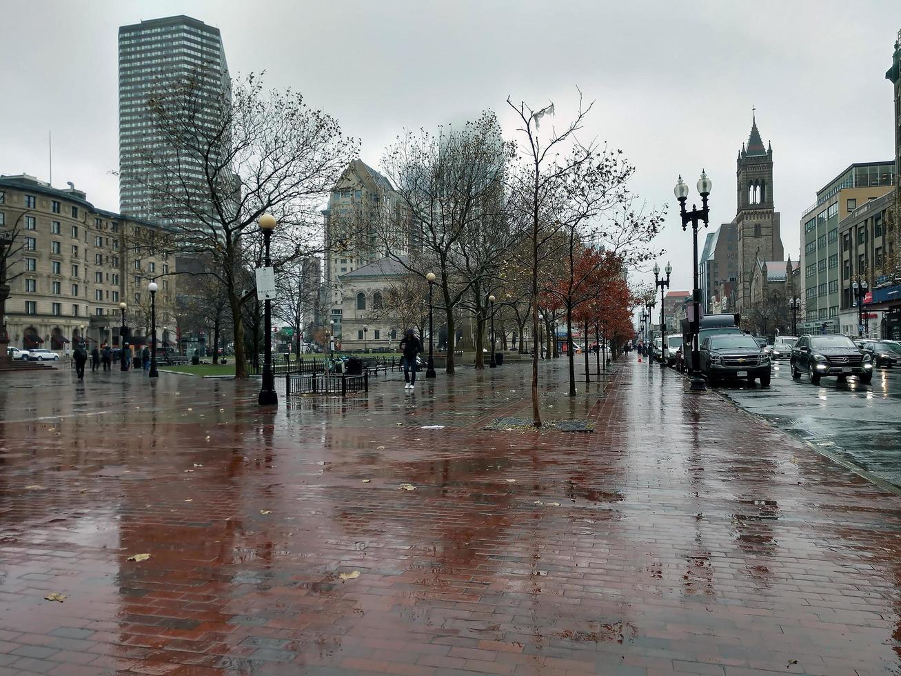 boston, massachusetts, 2021 - regnig dag i boston foto