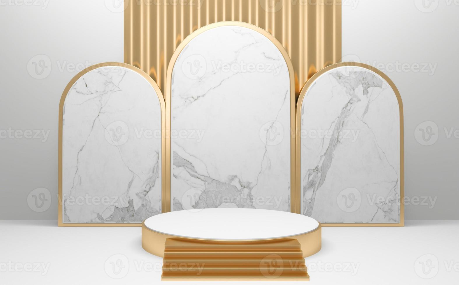 vit podium på bakgrund abstrakt minimal stil. 3d-rendering foto