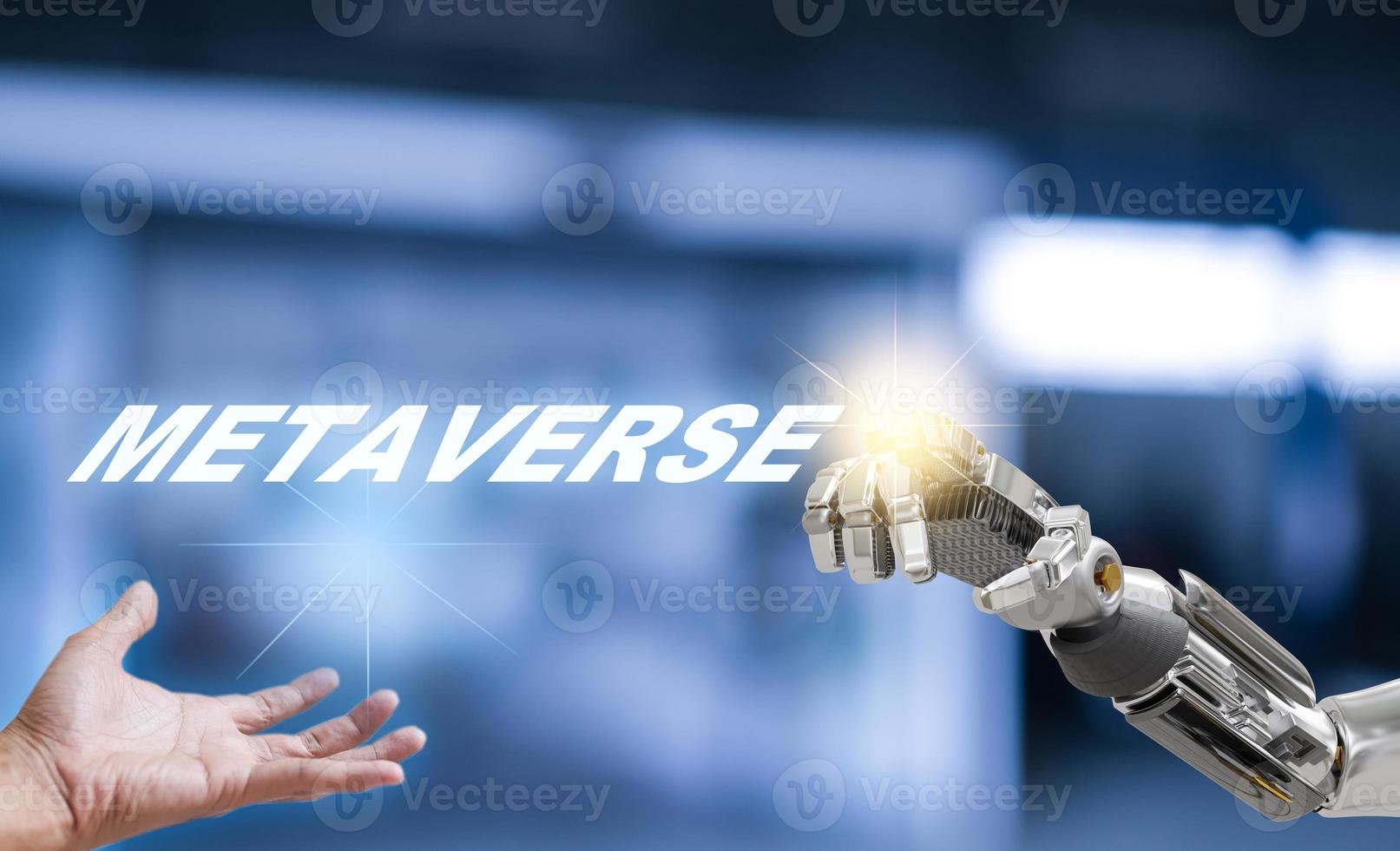 robot community metaverse för vr avatar verklighetsspel virtuell verklighet av människor blockchain connect teknologiinvestering, affärslivsstil foto