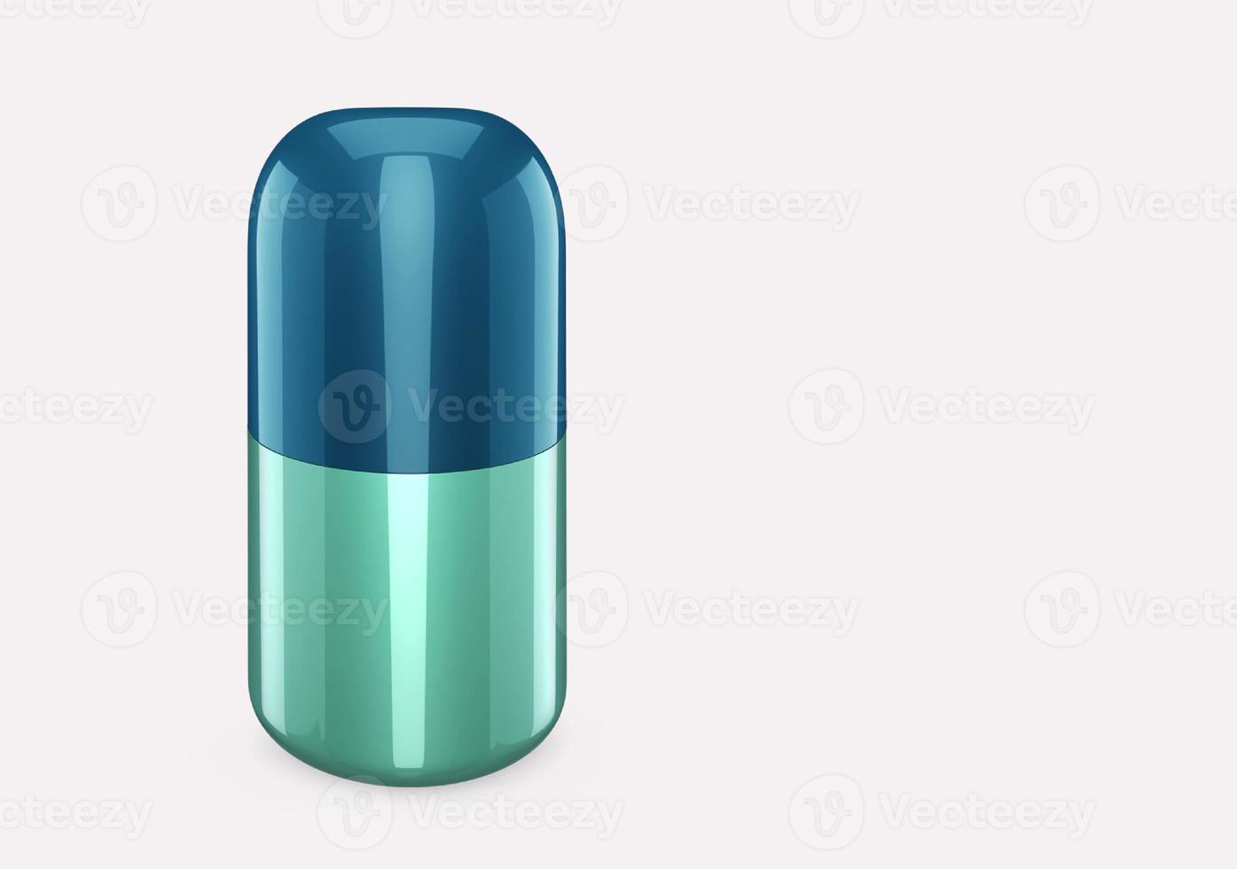 blå himmel dusch gel flaska mockup isolerad från bakgrunden dusch gel metall paketdesign. blank hygien-, medicinsk-, kropps- eller ansiktsvårdsmall. 3d illustration foto