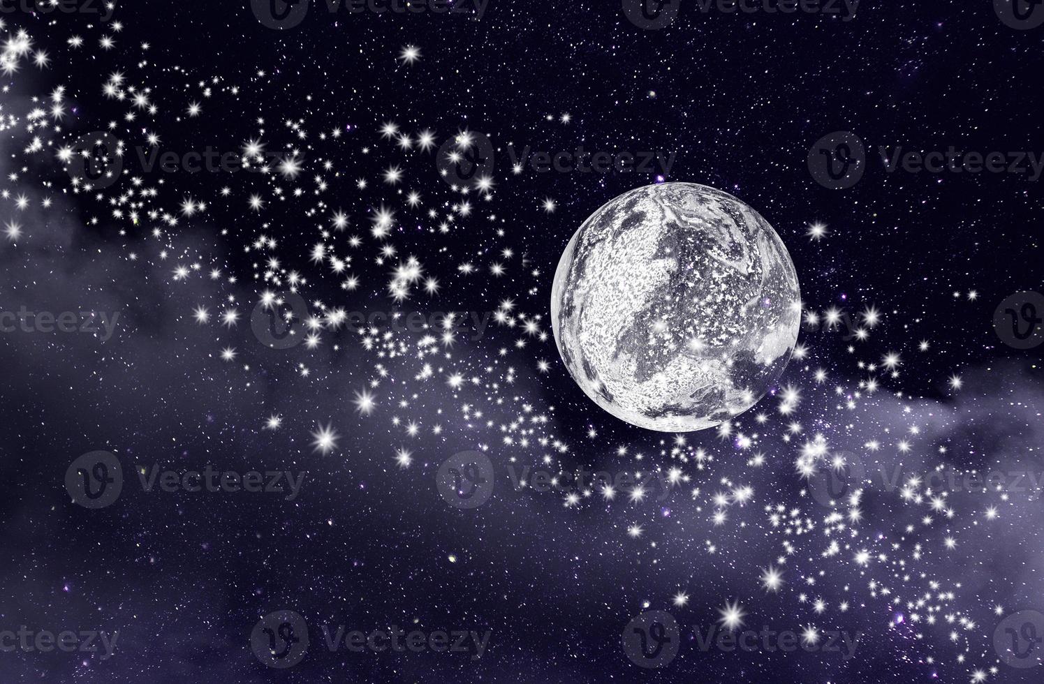 ljusblå dramatisk galax nattpanorama från månuniversums rymden på natthimlen foto