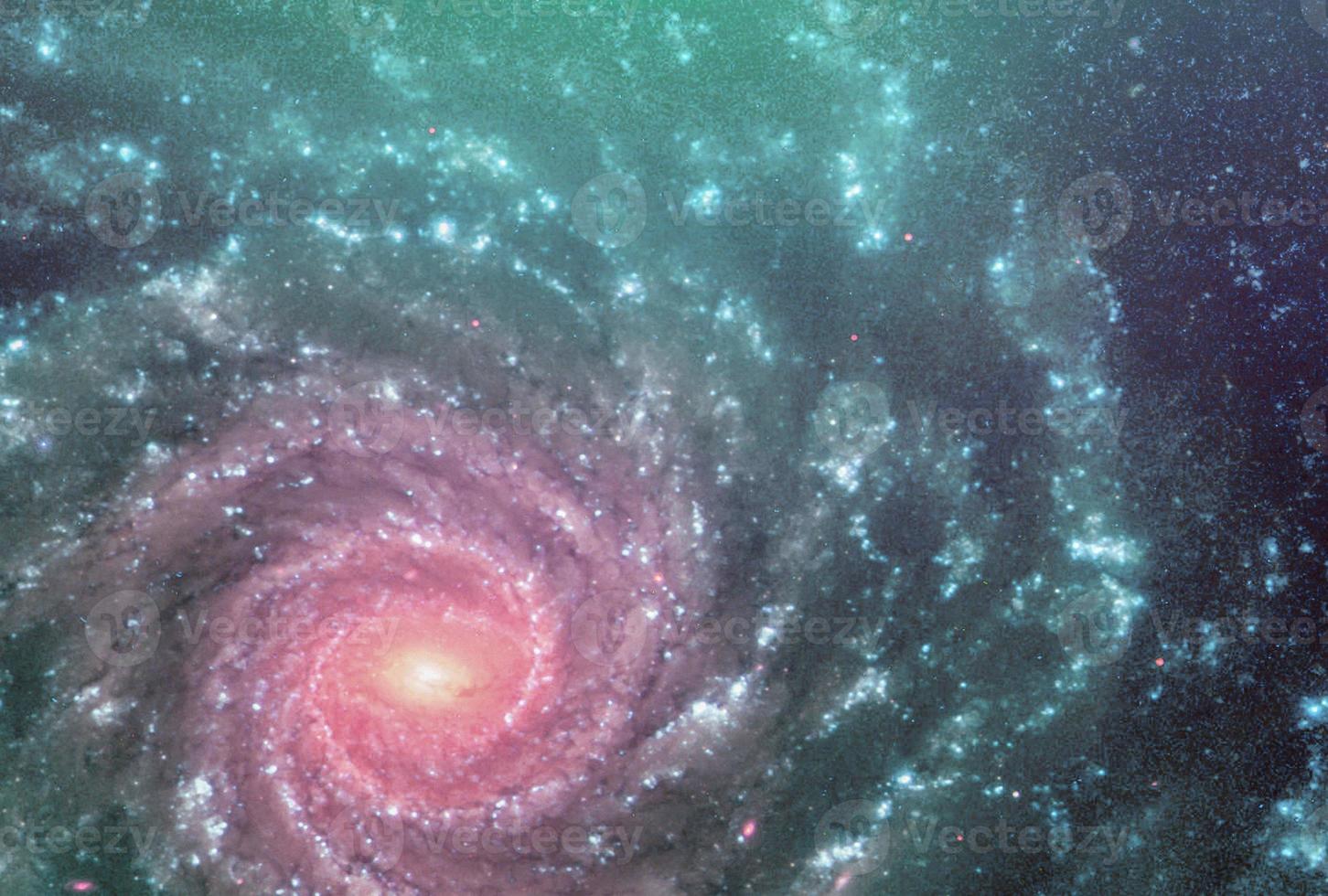 bakgrund av abstrakta galaxer med stjärnor och planeter med gröna svarta hålsmotiv gradering av rosa rymduniversum nattljus foto