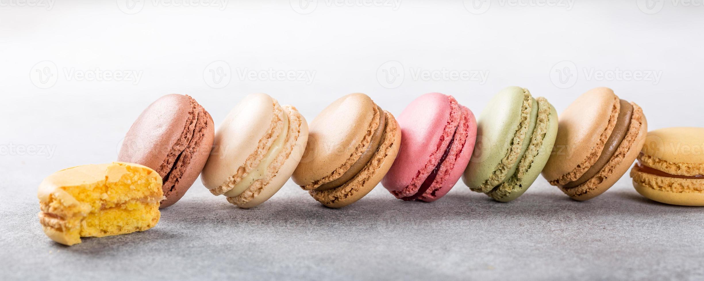 franska blandade macarons foto