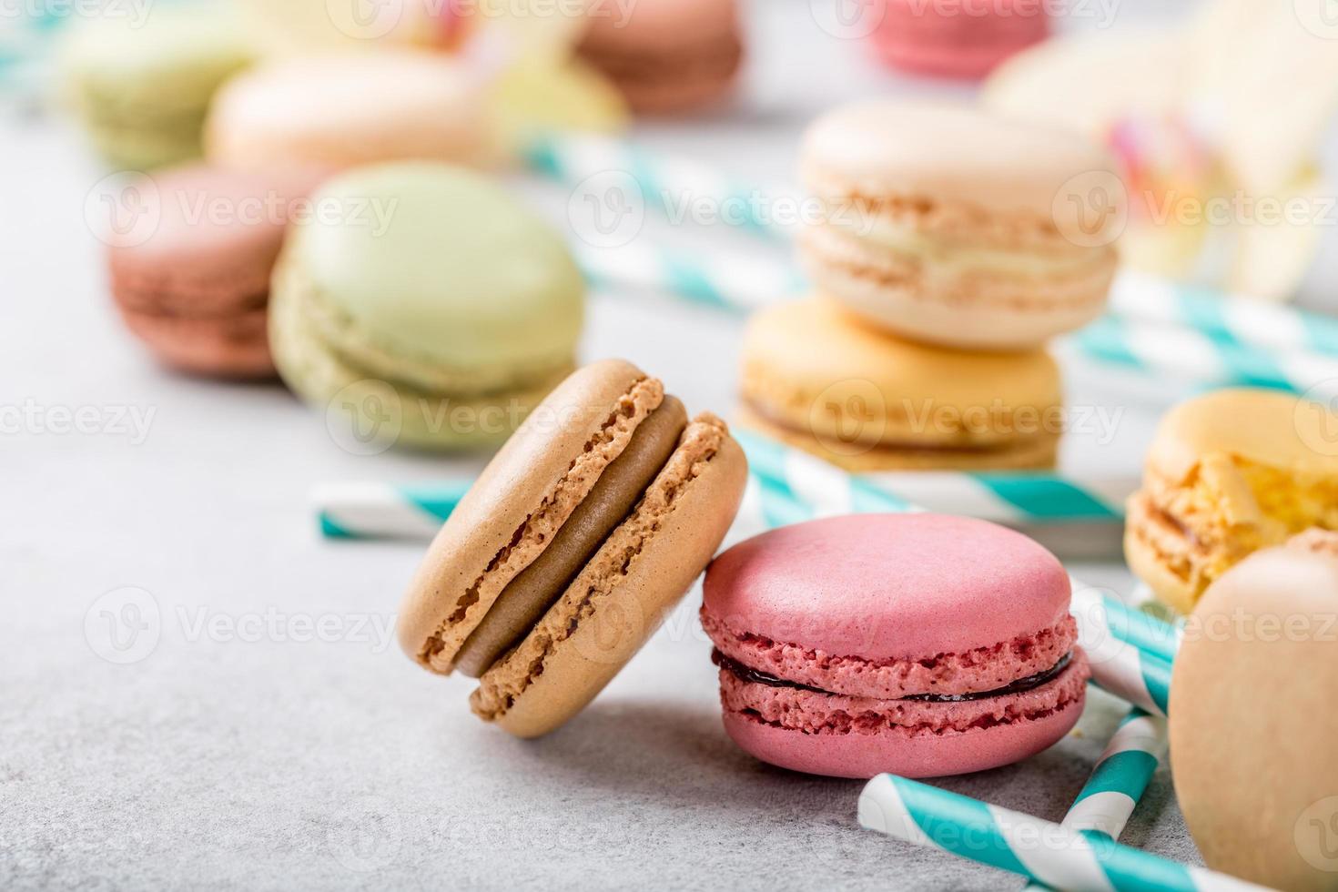 franska blandade macarons foto