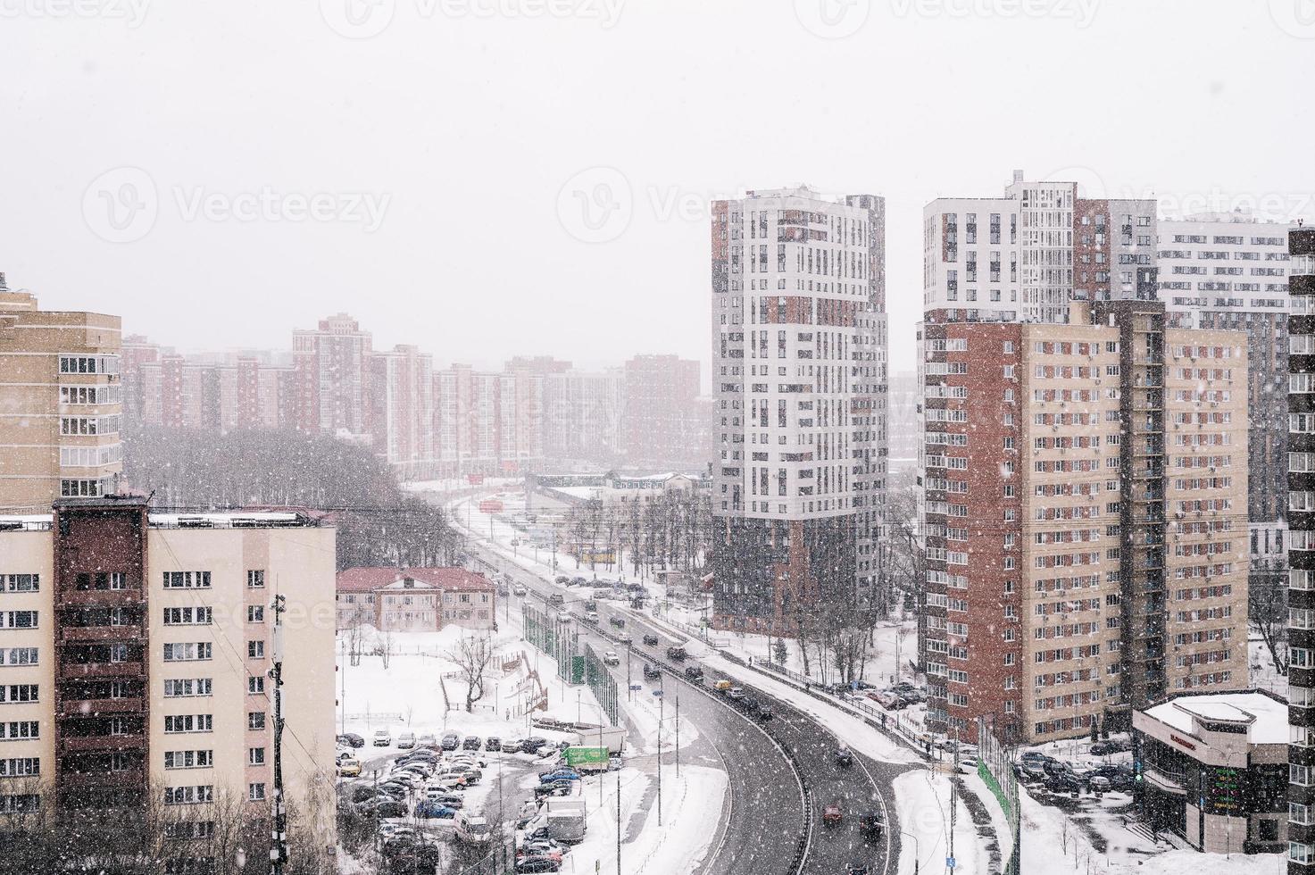 vinter city snö citykappe foto