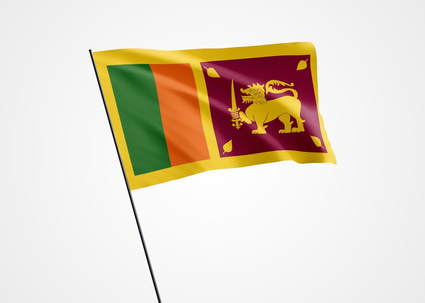 sri lanka flyger högt i den isolerade bakgrunden. februari 04 sri lankas självständighetsdag. 3d illustration världens nationella flagga samling foto