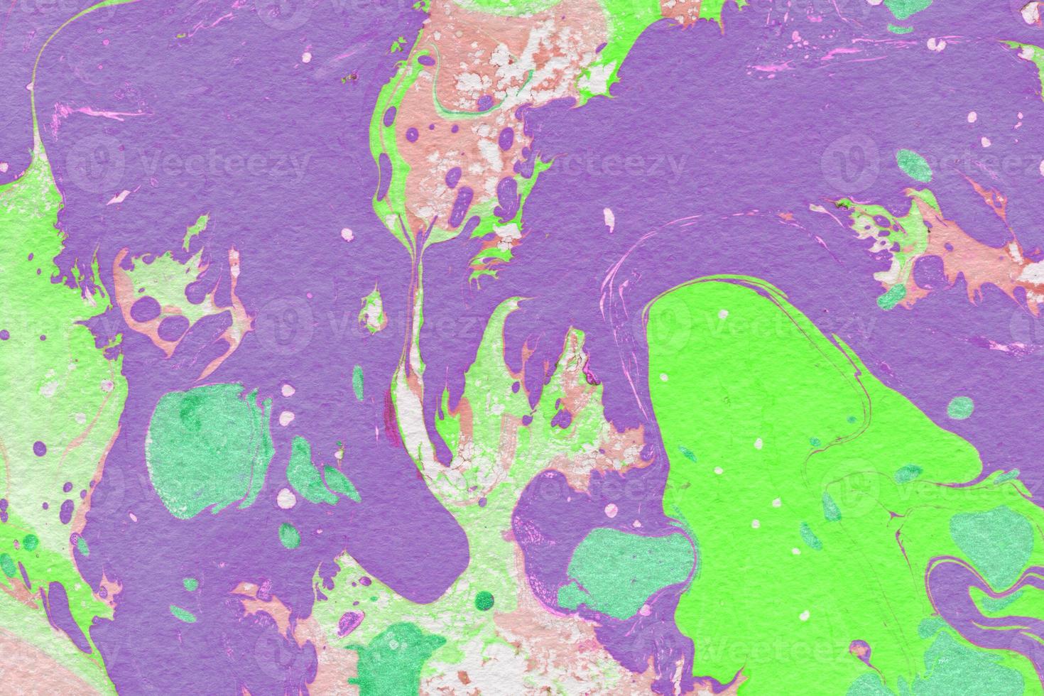 abstrakt bläck bakgrund. vinter grönt och lila marmor bläck papper texturer på vit akvarell bakgrund. tapeter för webb- och speldesign. foto