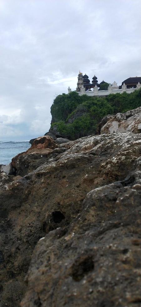 havslandskap, Geger Beach, Nusa Dua, Bali, Indonesien foto