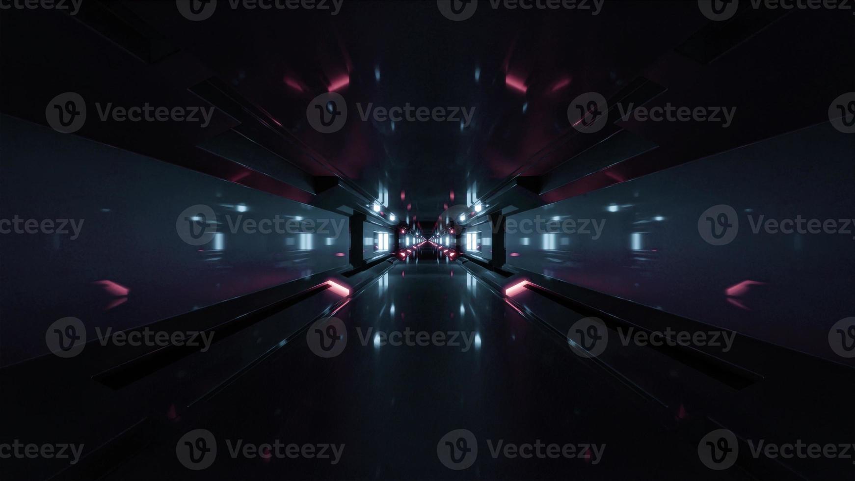 3D-illustration av 4k uhd sci f-tunnel med ljus foto