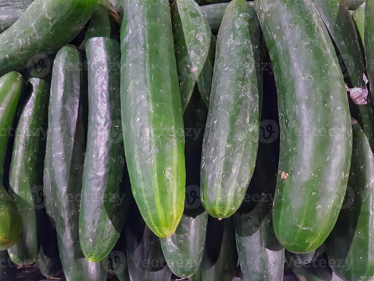 gurka färsk frukt och rik på antioxidanter, vitamin och fibrer på trendig mynta. foto